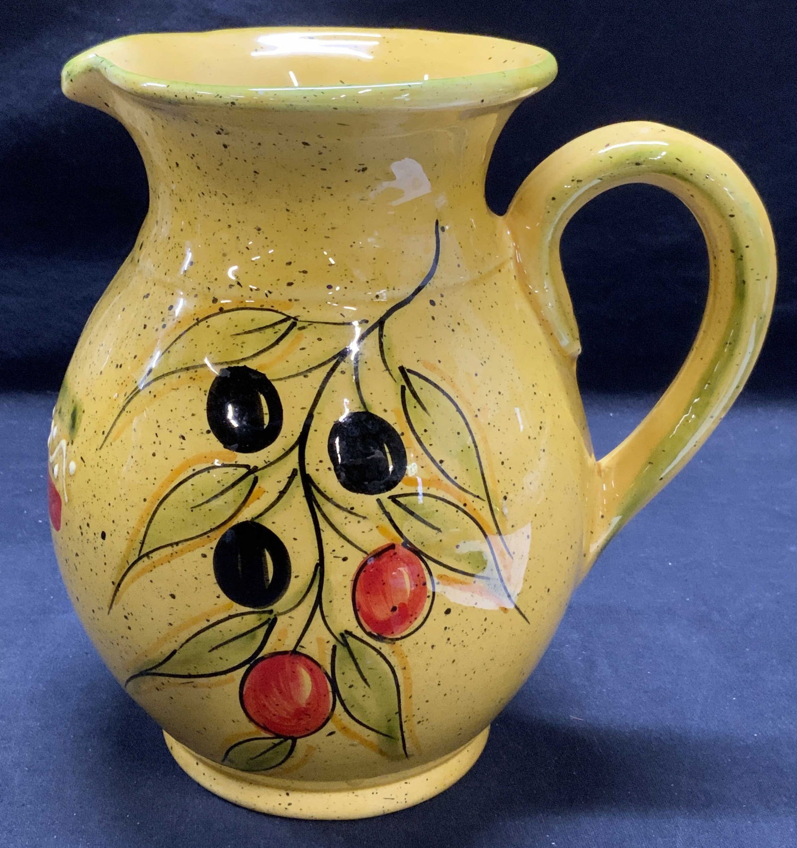 Handmade Cherry Art Pottery Pitcher (1 of 6)