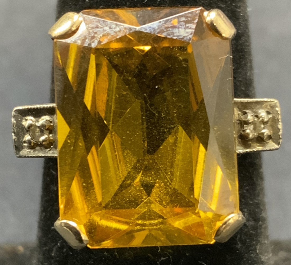 10K Gold Diamond & Yellow Topaz Ring (1 of 6)