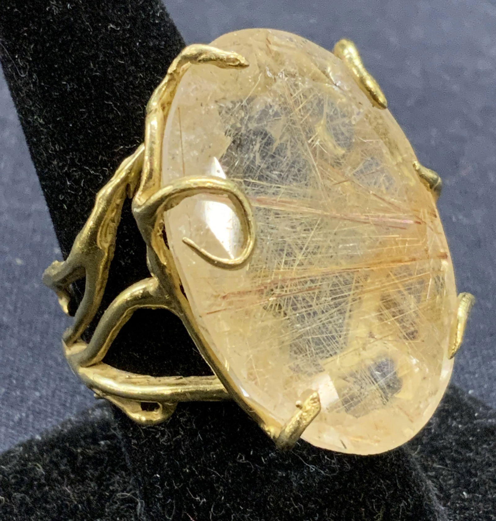 Signed 18K Gold & Quartz Statement Ring (1 of 6)