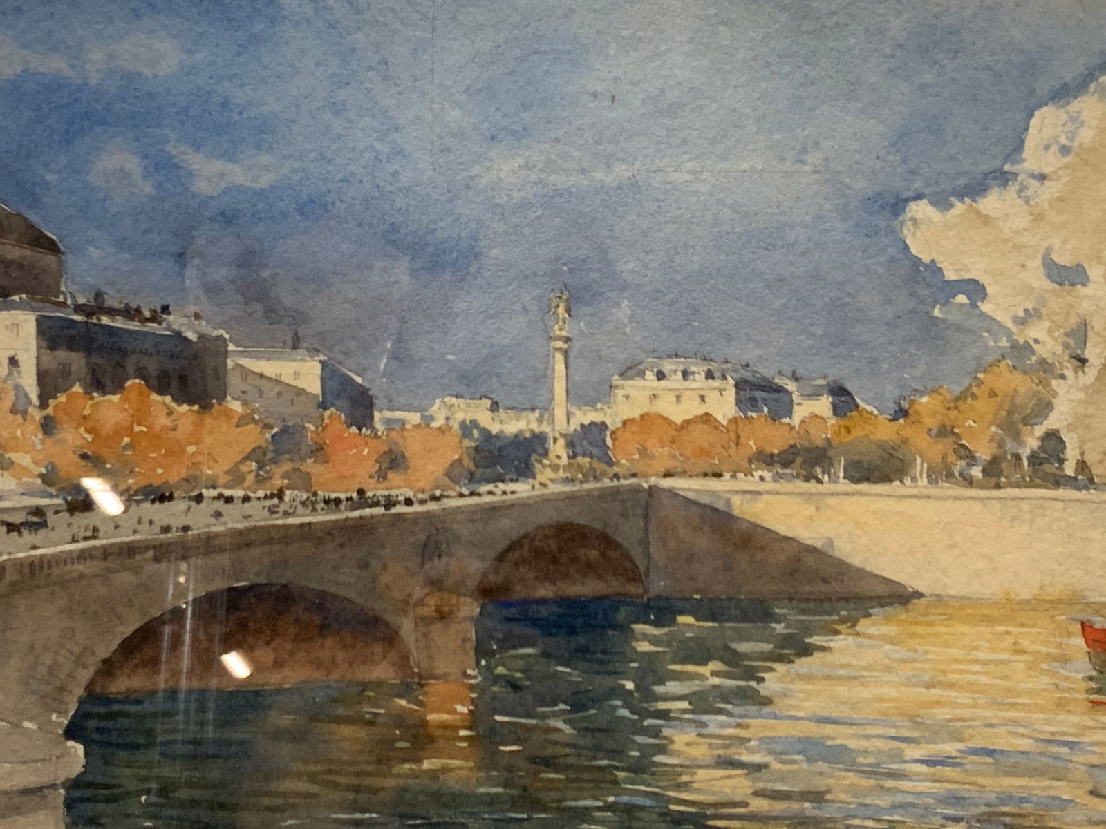 Signed Watercolor Cityscape Painting (1 of 9)
