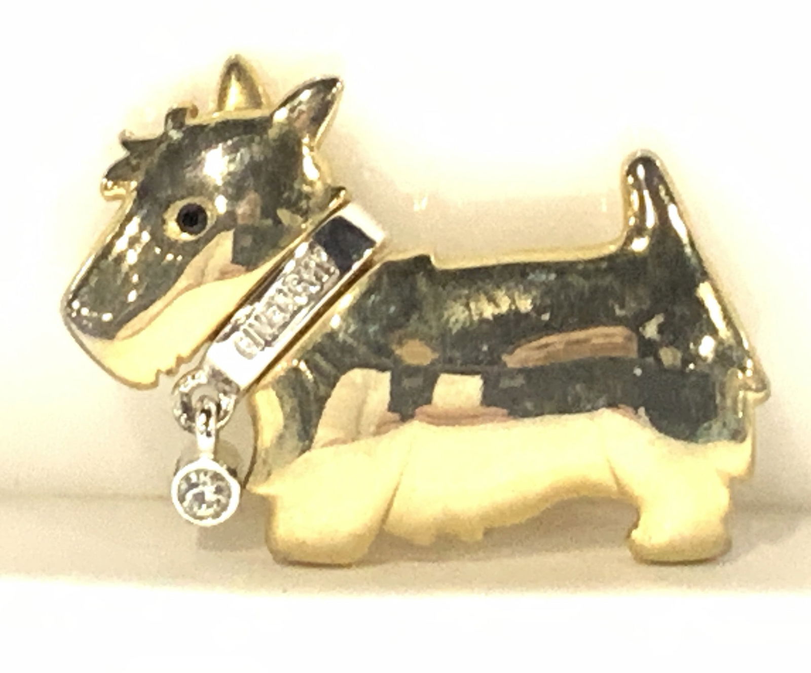 GIVENCHY France Gold tone Scottie Brooch (1 of 6)