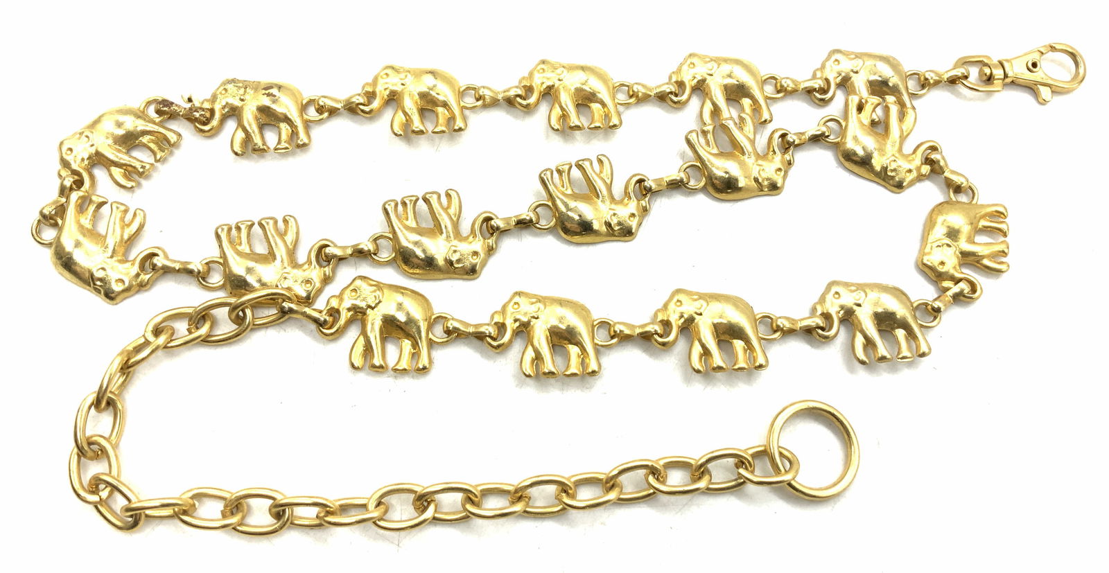 Gold Tone Elephant Link Chain Belt (1 of 6)