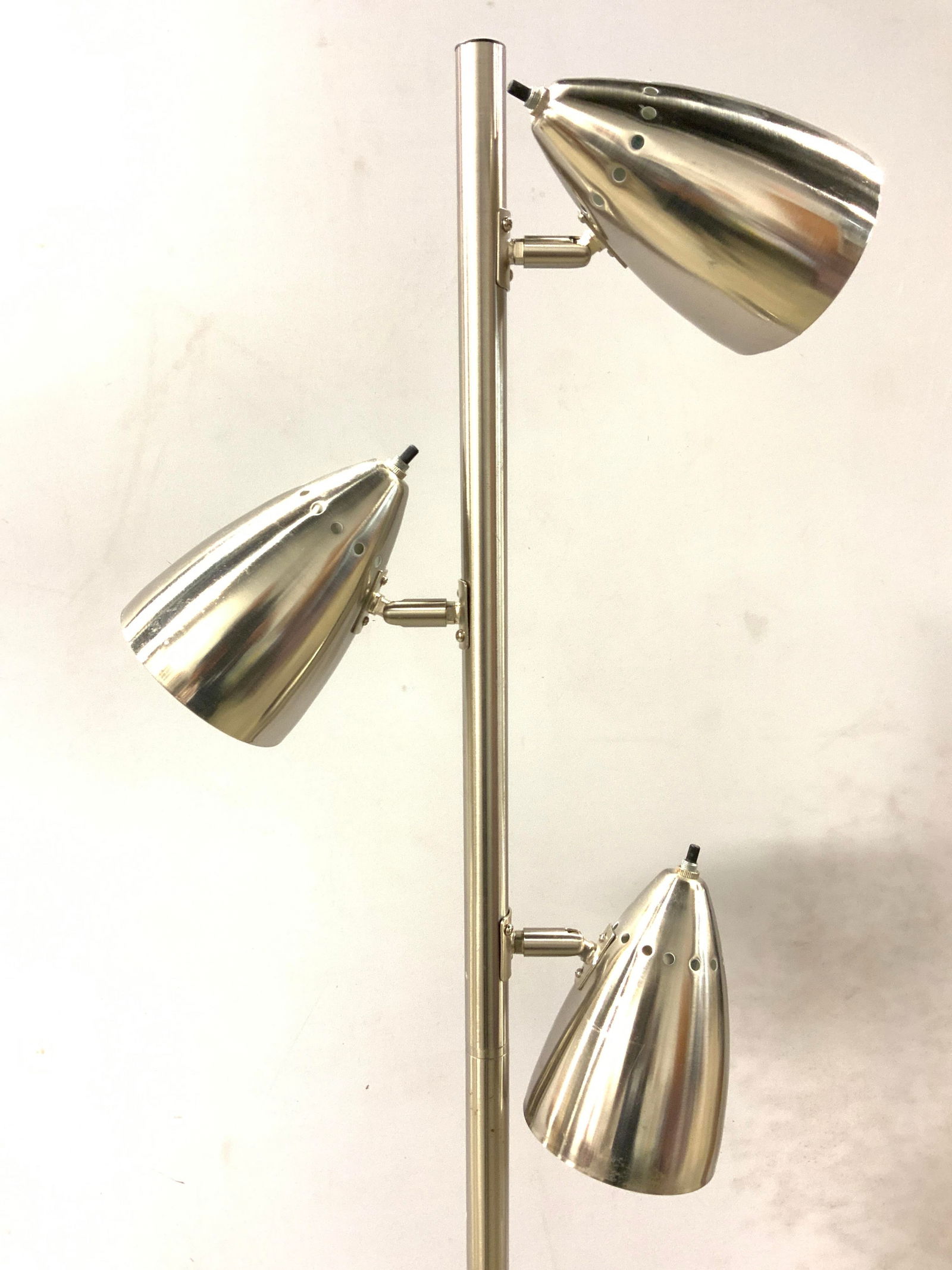 Brushed Metal 3 Arm Floor Lamp (1 of 7)