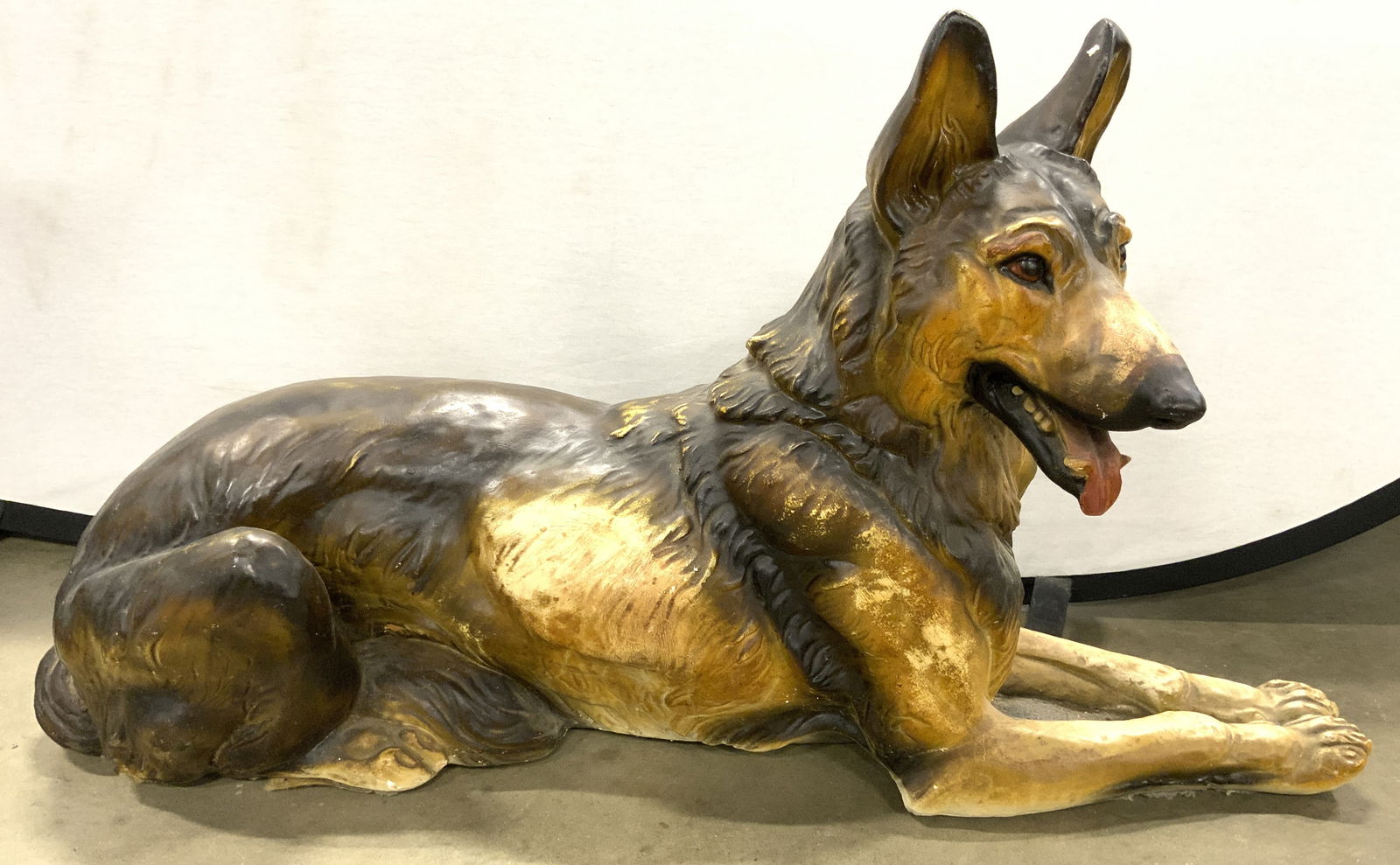 XL Vintage German Shepherd Ceramic Dog Sculpture (1 of 9)