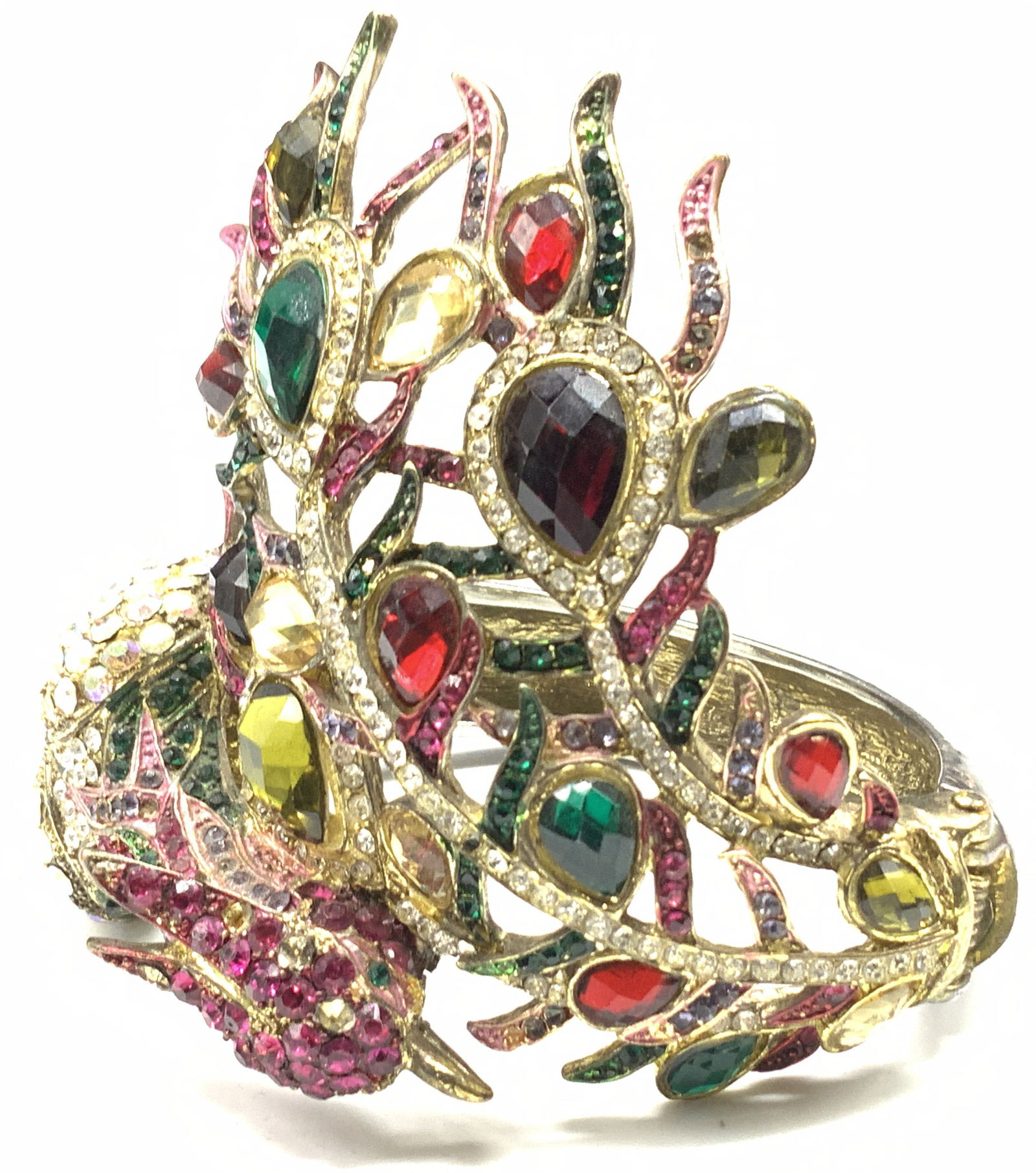 Bejeweled Statement Peacock Bangle Bracelet (1 of 6)