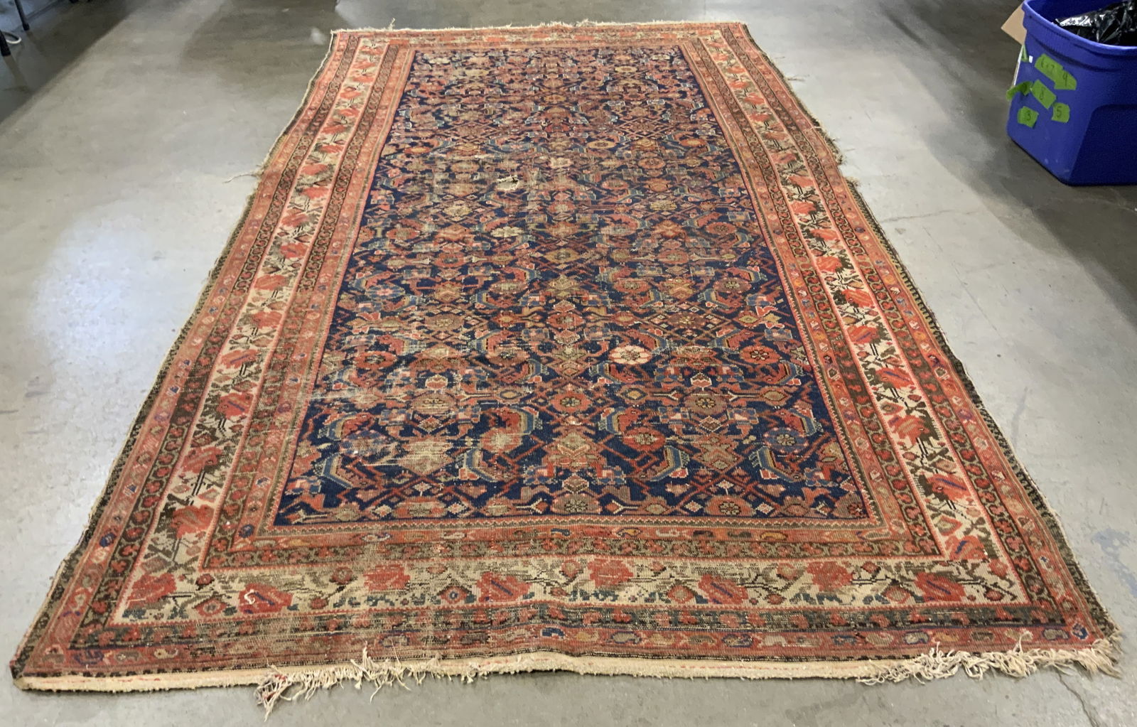 Vintage Red & Blue Floral Pattern Persian Rug (1 of 13)
