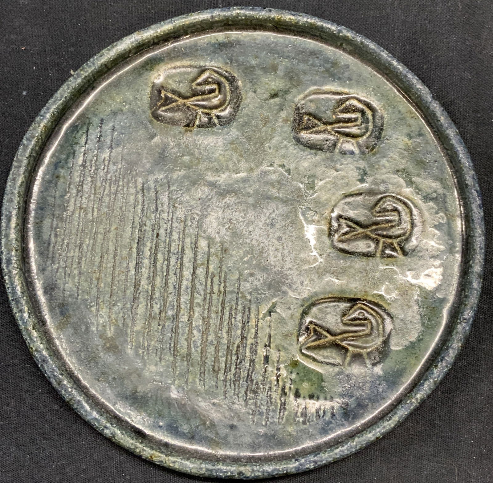 Blue Art Pottery Bird Dish (1 of 6)