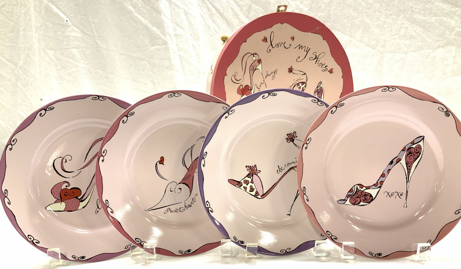 Rosanna Set 4 Shabby Chic Porcelain Plates, NIB (1 of 8)