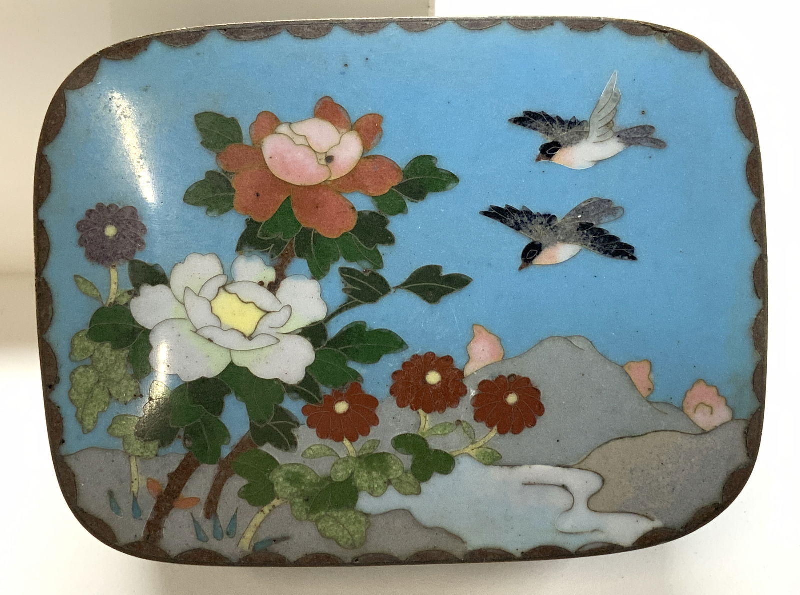 Cloisonne On Brass Trinket Box (1 of 6)