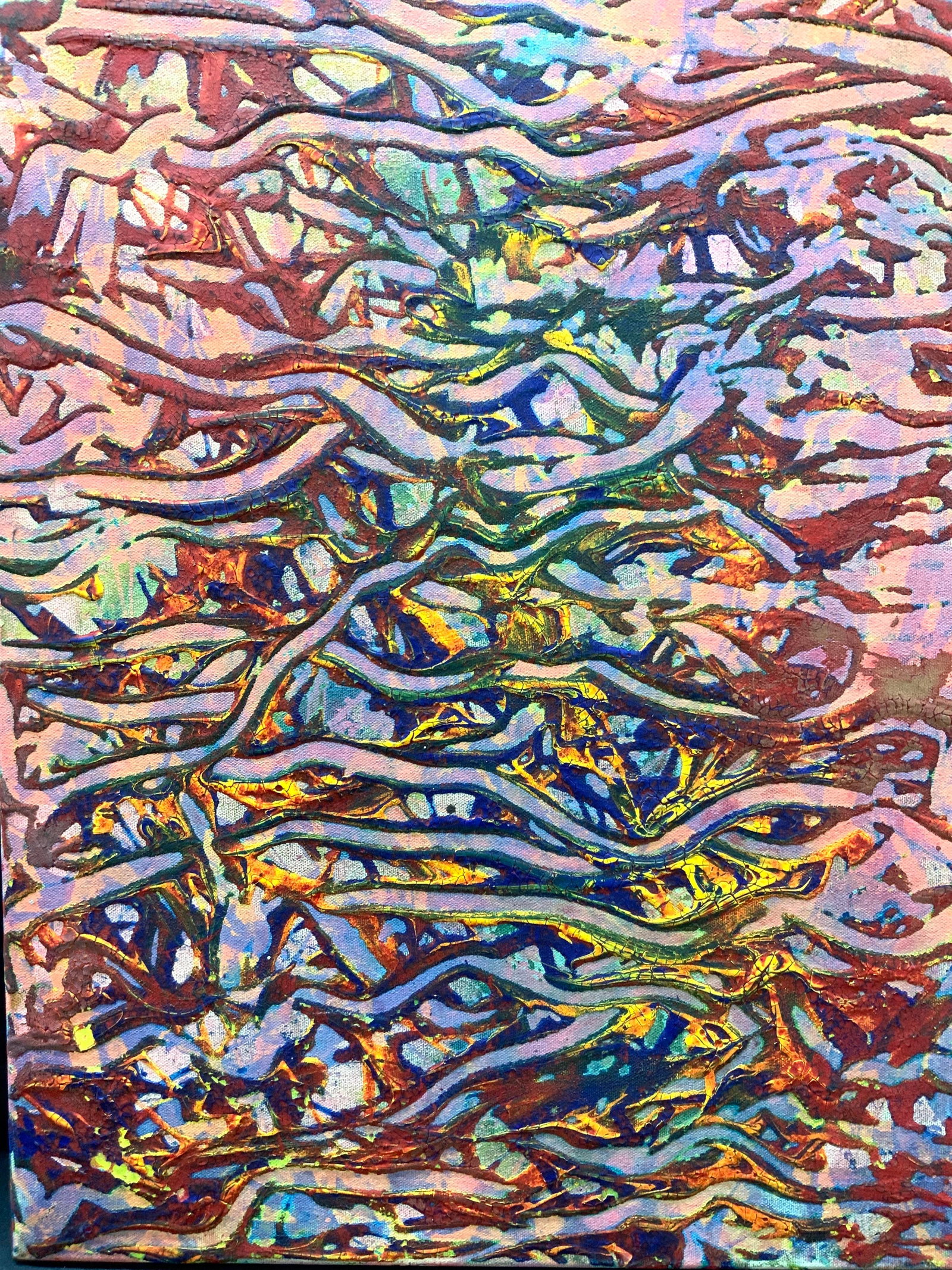 Signed Mere Abstract Acrylic Painting On Canvas (1 of 8)