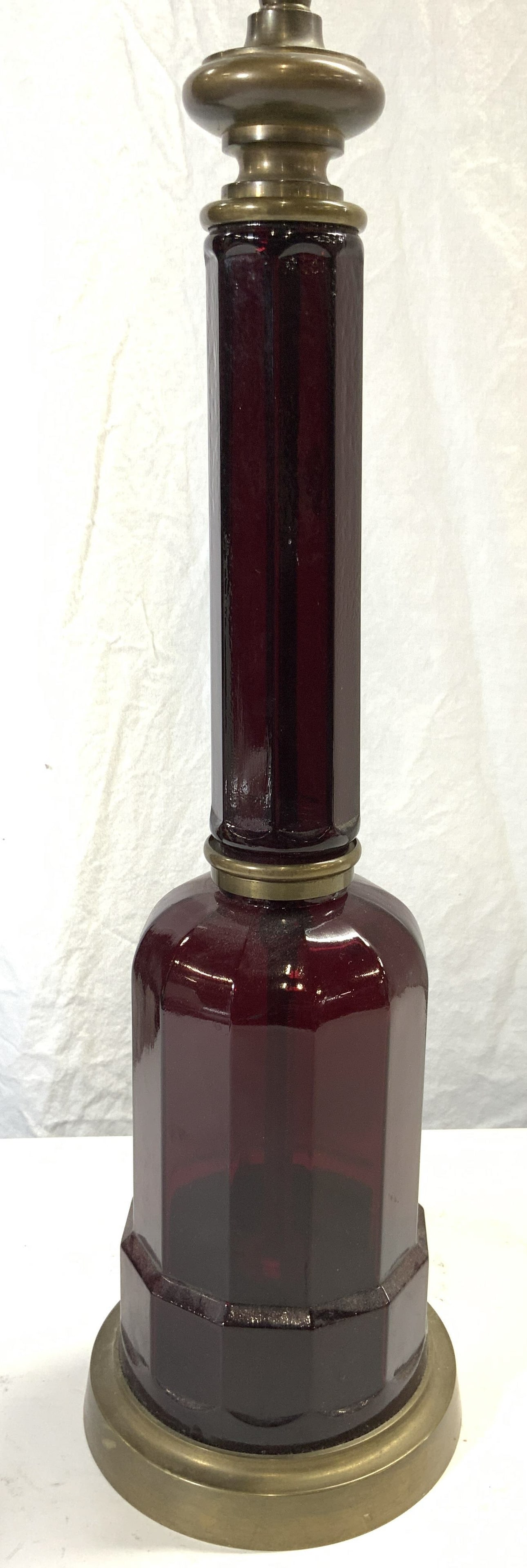Vintage Cranberry Glass Table Lamp (1 of 6)