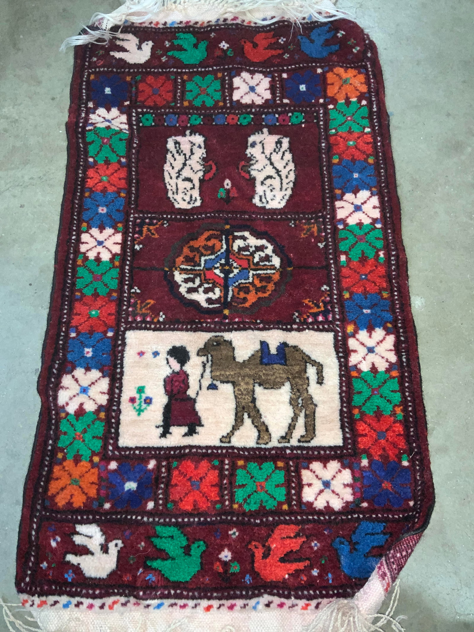 Turkish Woven Wool Accent Rug  w Tassels (1 of 7)