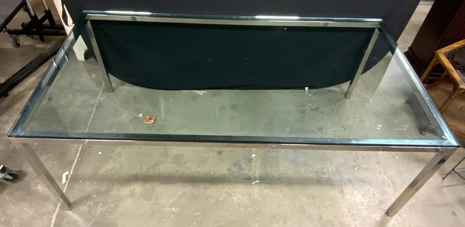 Industrial Modern Chrome Base W Glass Dining Table (1 of 7)