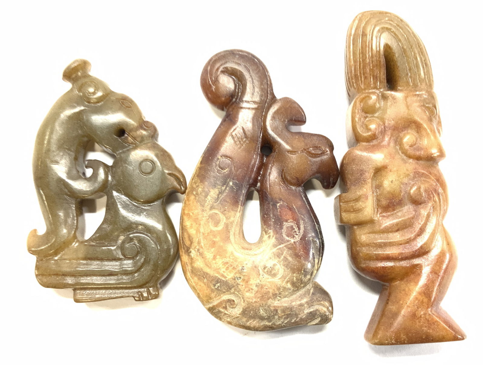 Lot 3 Carved Natural Stone Asian Animal Figurines (1 of 7)
