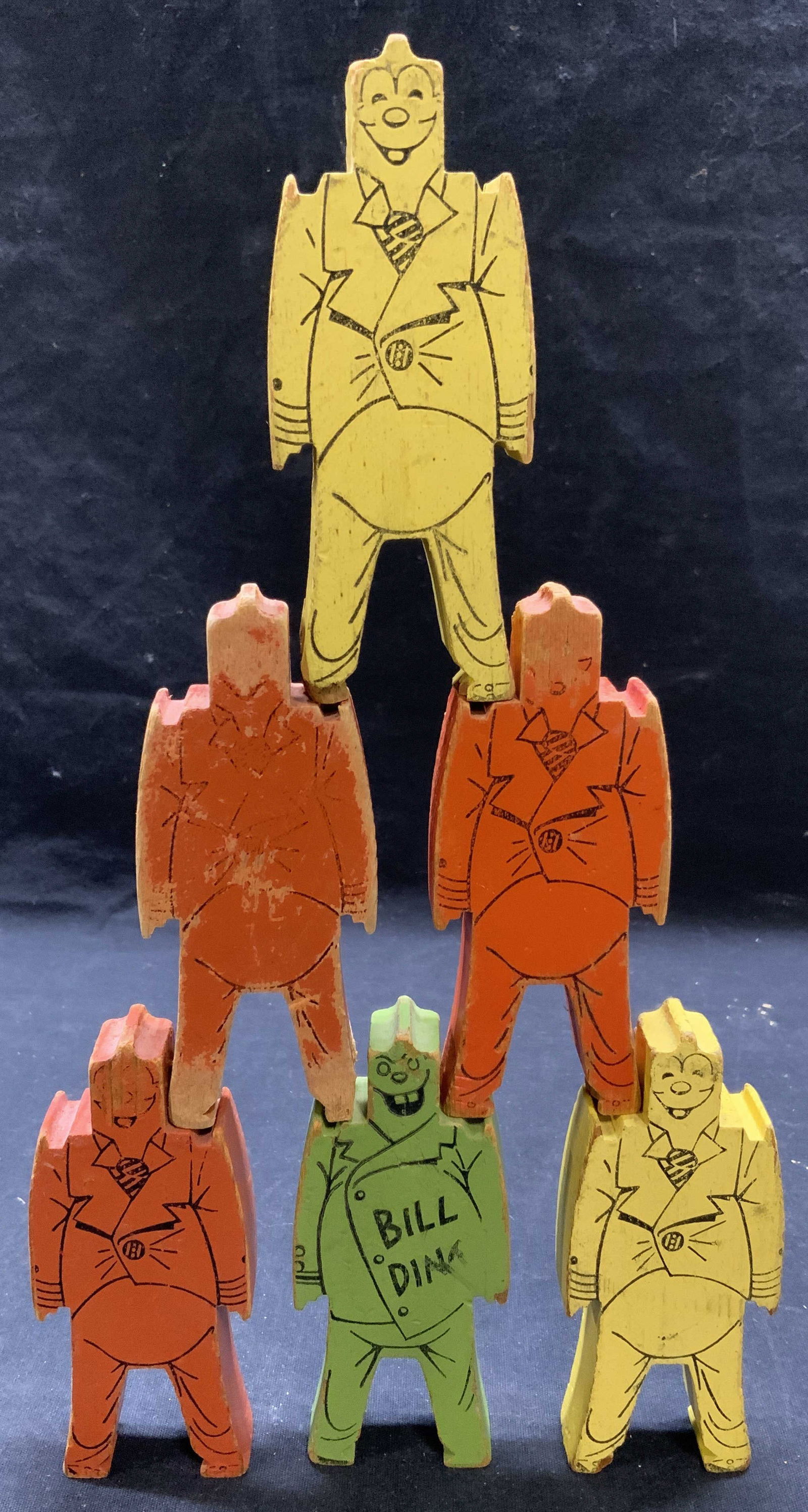 Set 6 Vintage Bill Ding Building Block Toy (1 of 6)