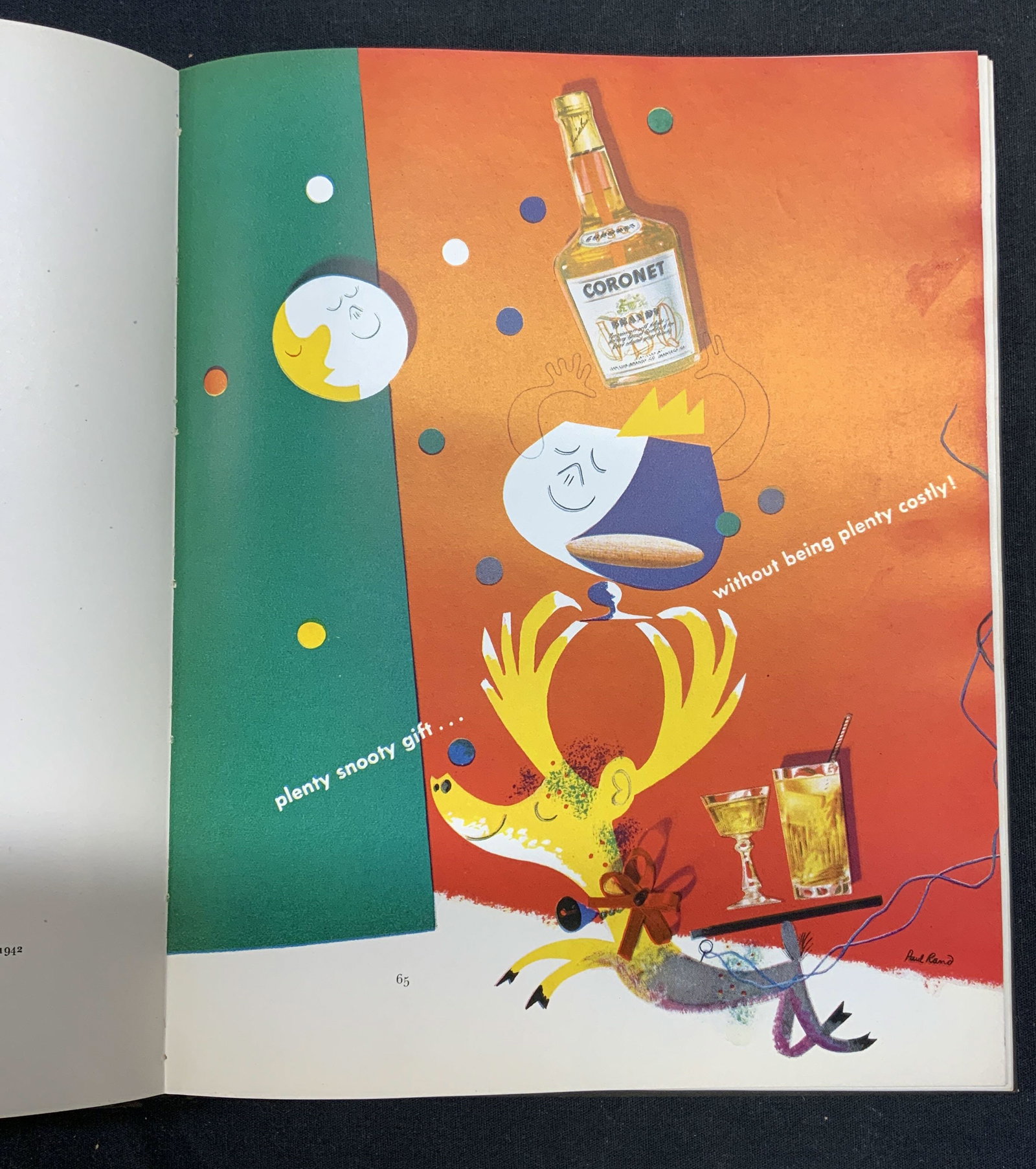 Thoughts On Design Paul Rand Book 1947: Hardcover copy of Thought On Design by Paul Rand, heavily illustrated. Published by Wittenborn, 1947. Wear to cover, pages and spine consistent with exposure. Measures approx. 10 5/8 x 8 5/8 inches. P