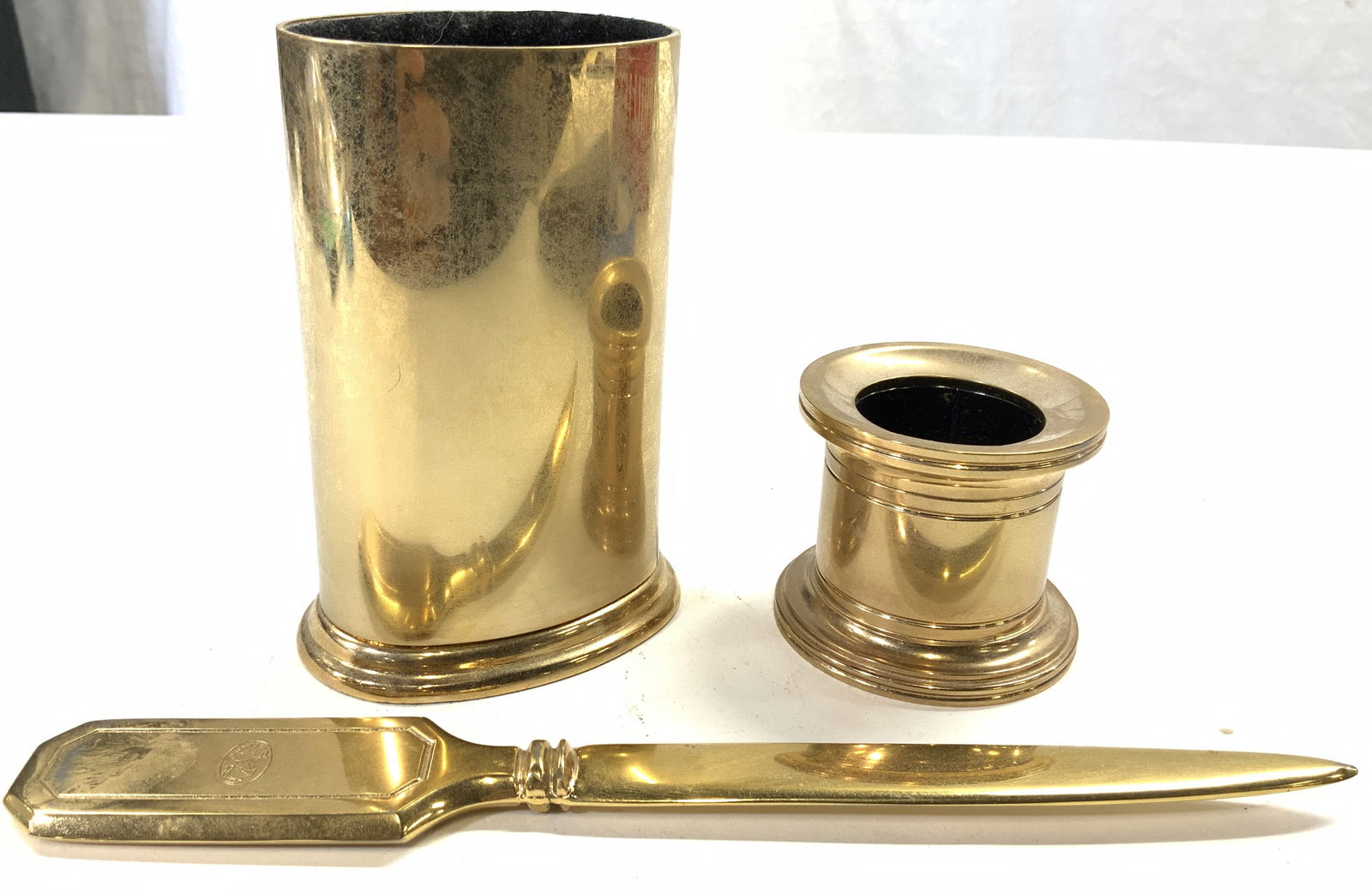 Lot 3 Brass Desktop Accessories (1 of 6)