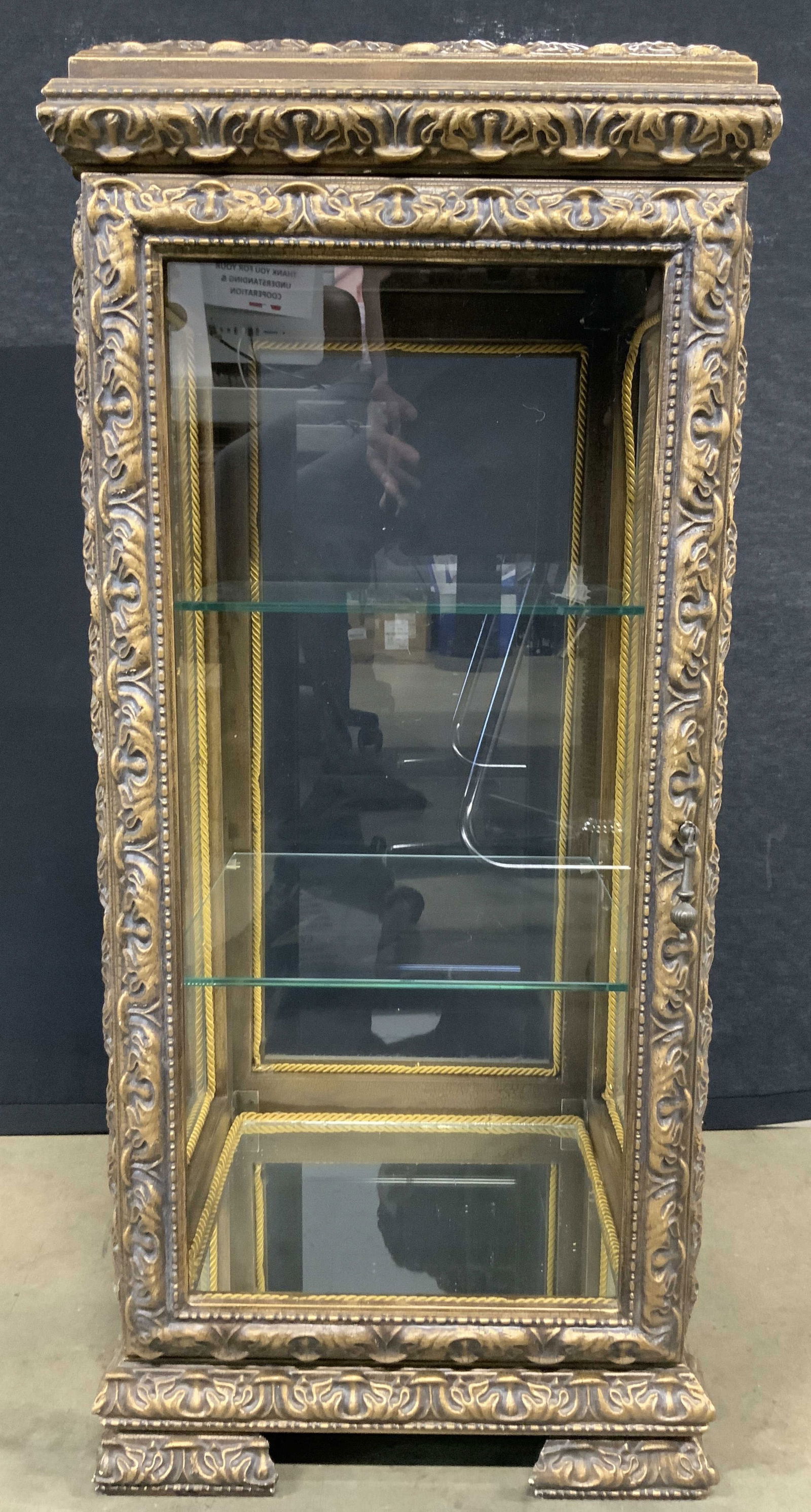 Footed Victorian Display Case W Glass Shelves (1 of 7)