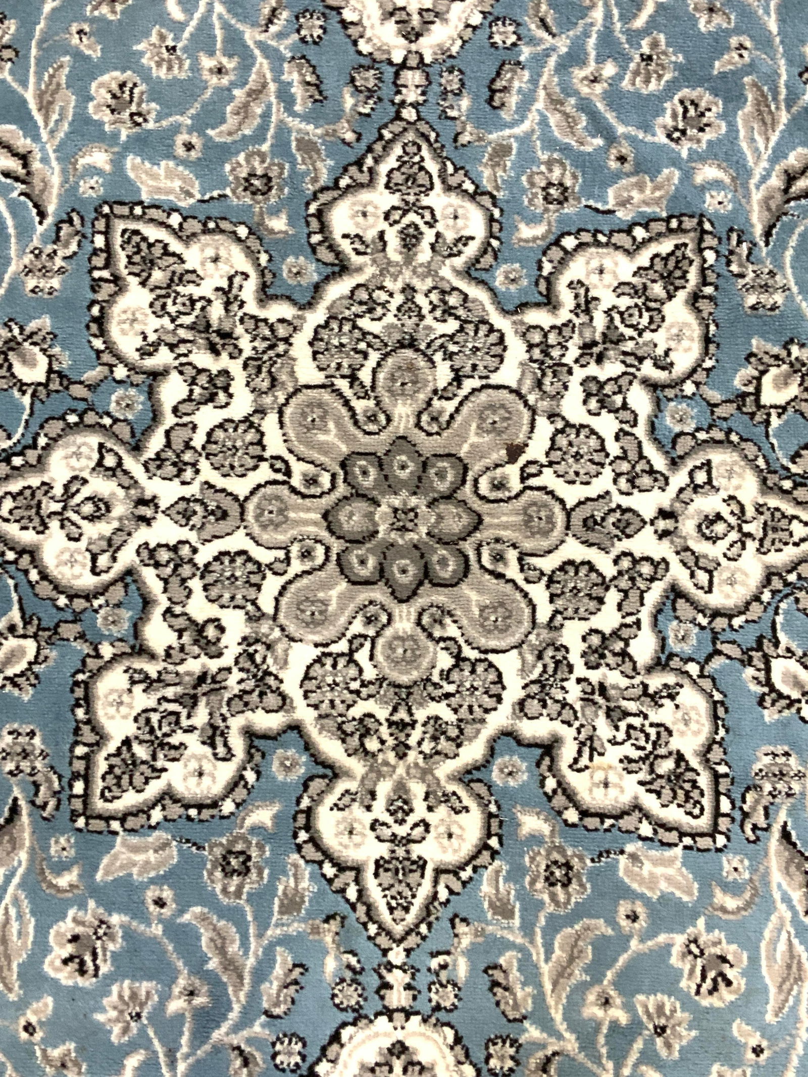 Tremont Light Blue Turkish Floral Carpet, Turkey (1 of 9)