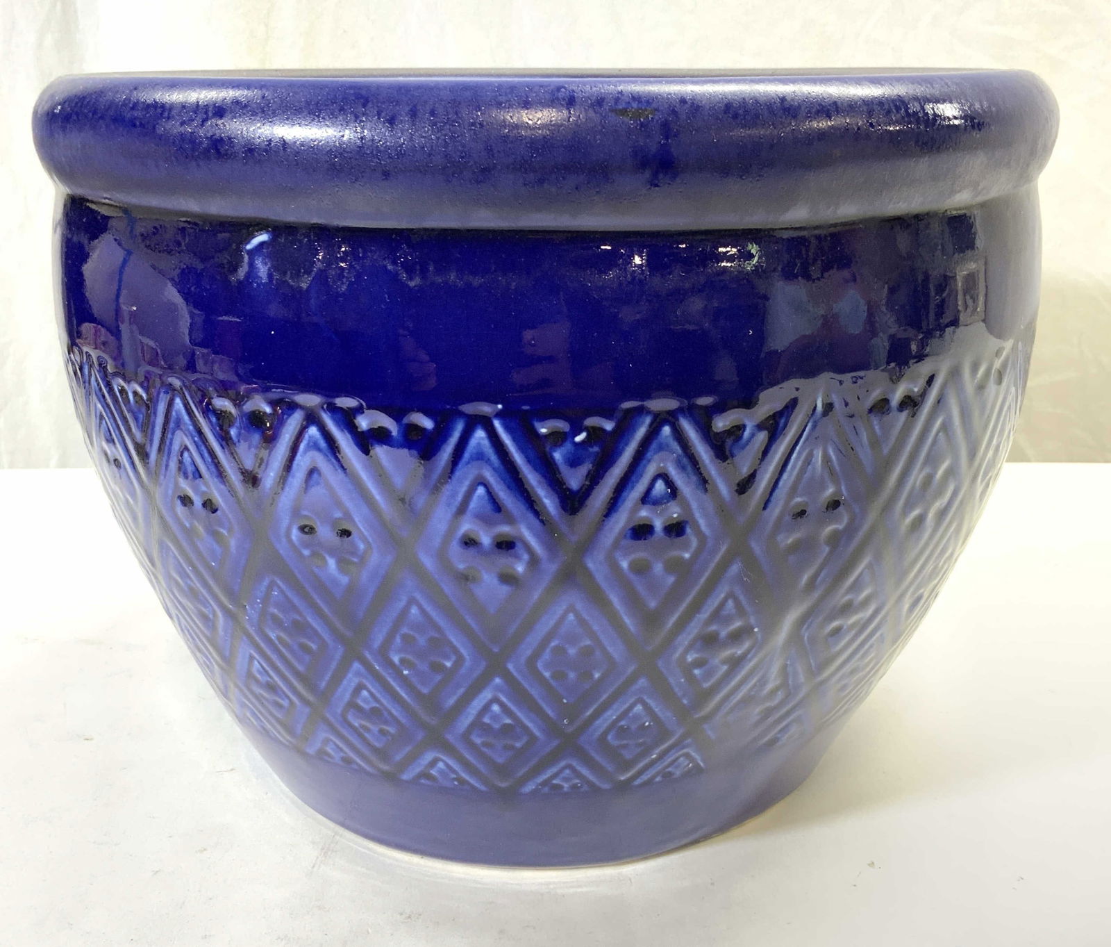 Ceramic Planter Vessel Blue (1 of 7)