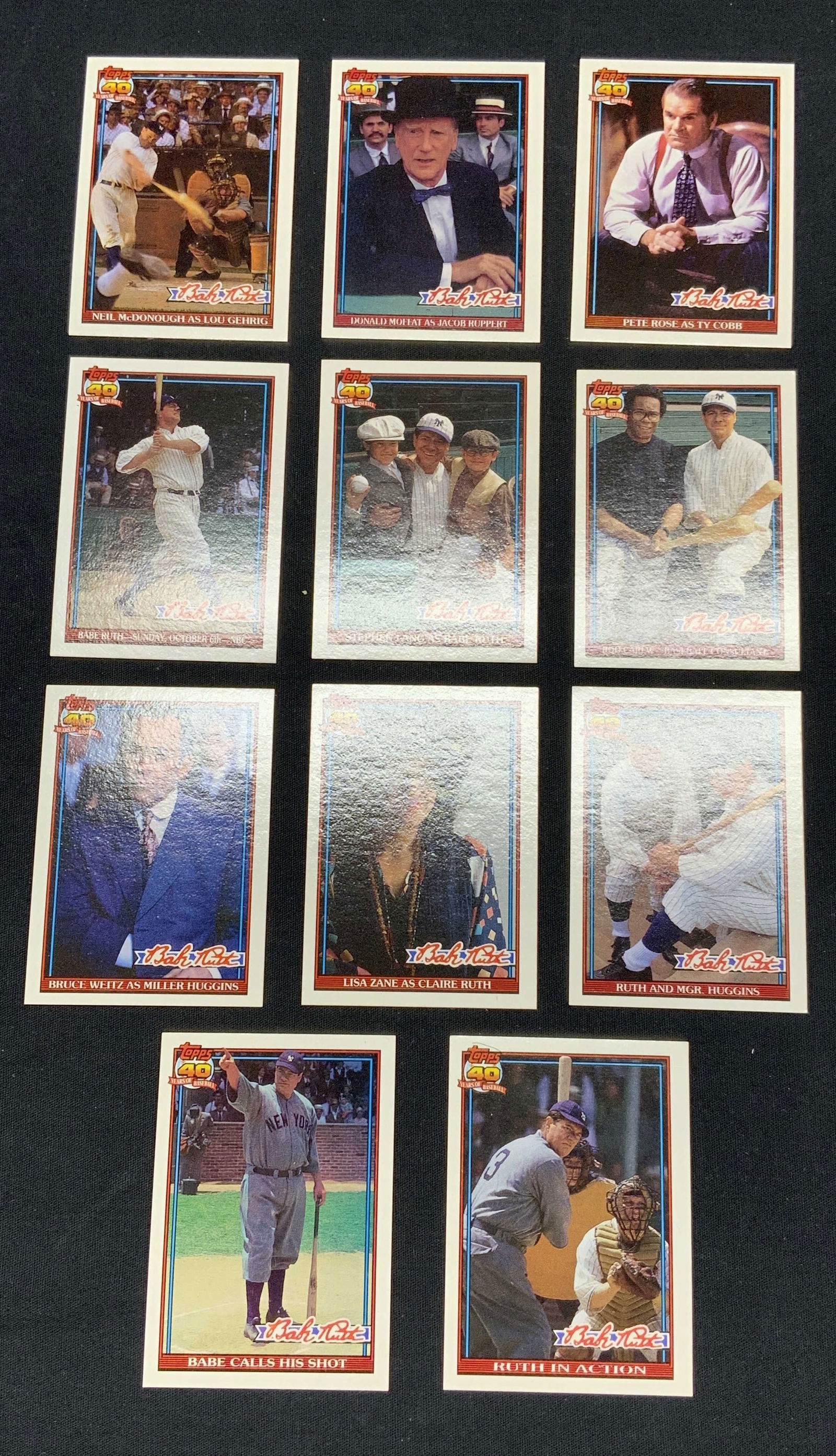 Set 11 Topps 1991 Babe Ruth Movie Cards (1 of 7)