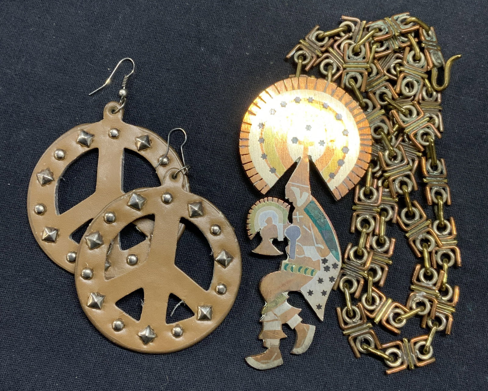 2 Mexican Copper Figural Pendant Necklace, More (1 of 8)