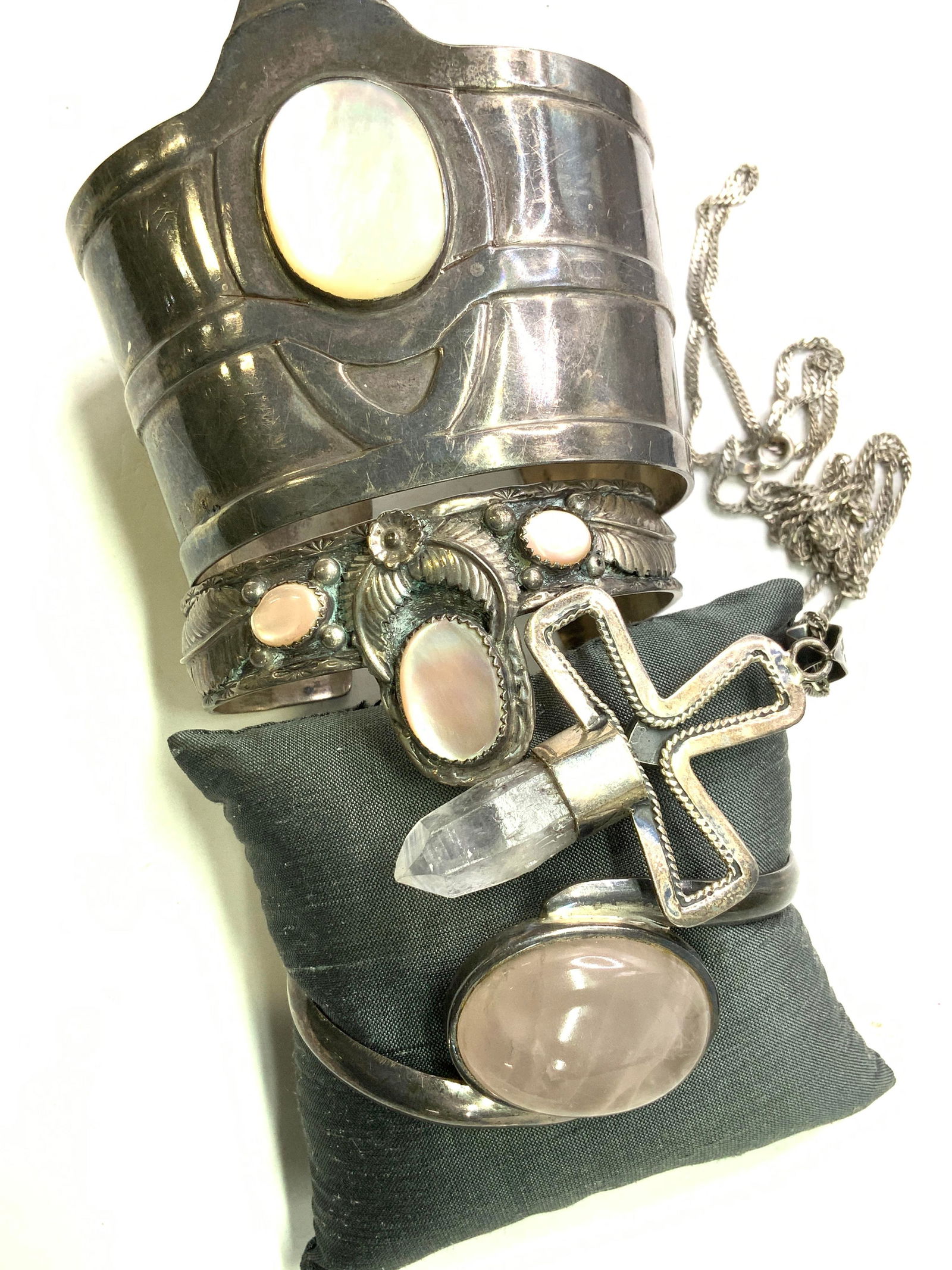 LM & MMA MOP Cuffs, Artisan Gemstone Sterling, 5pc (1 of 10)