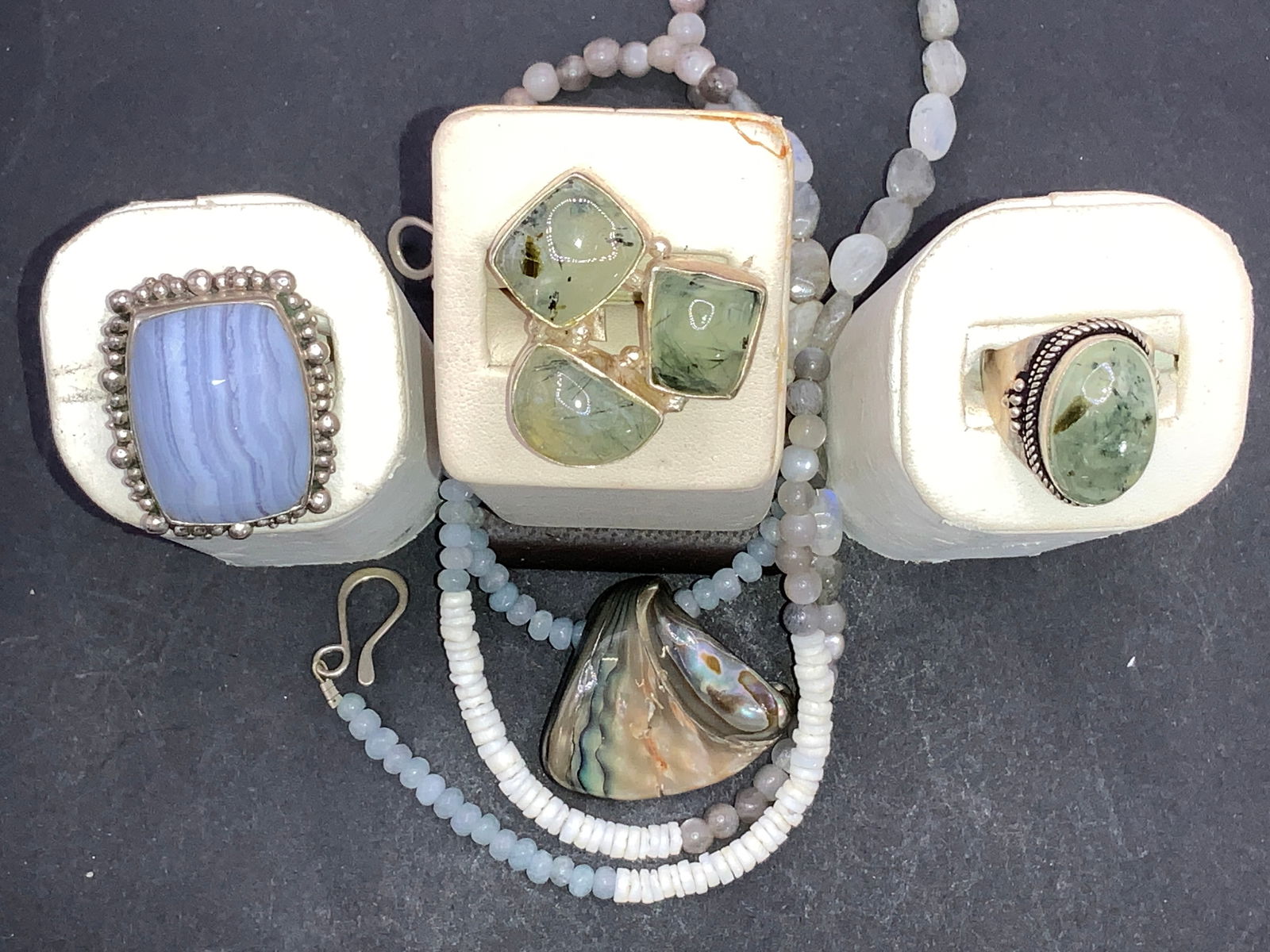 Artisan Sterling Silver Rings & Gemstone Necklace (1 of 8)