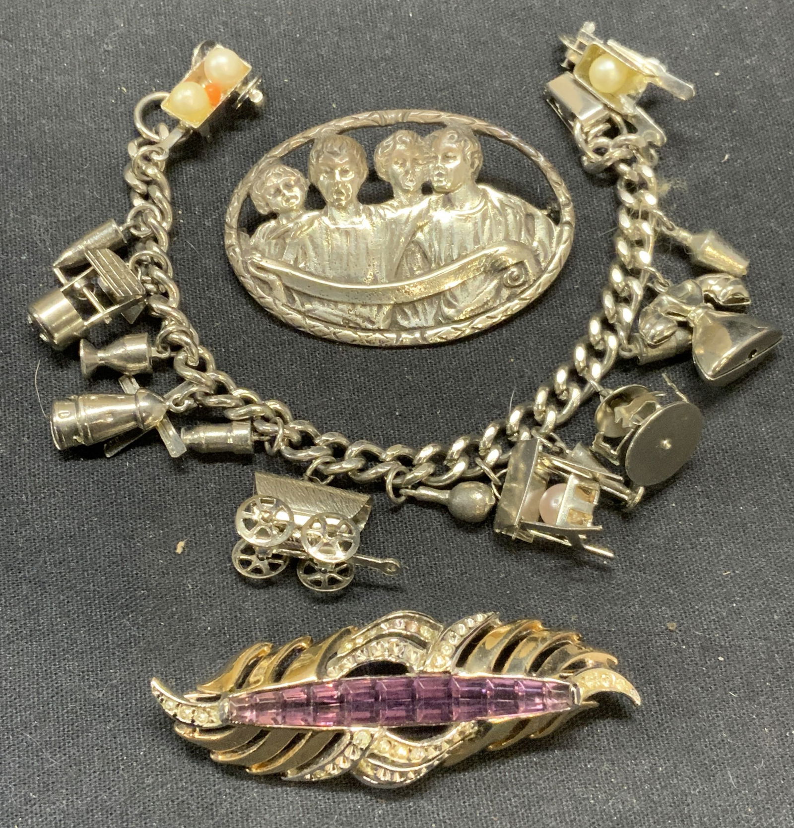 Lot 3 Peruzzi Florence .800 Silver Brooch, More (1 of 10)