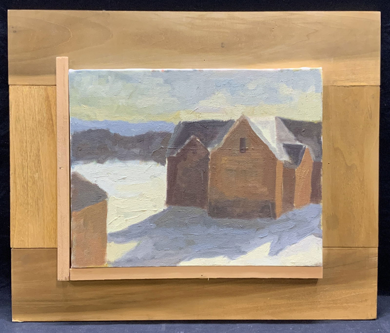 Signed Winter Scene Oil Painting (1 of 6)