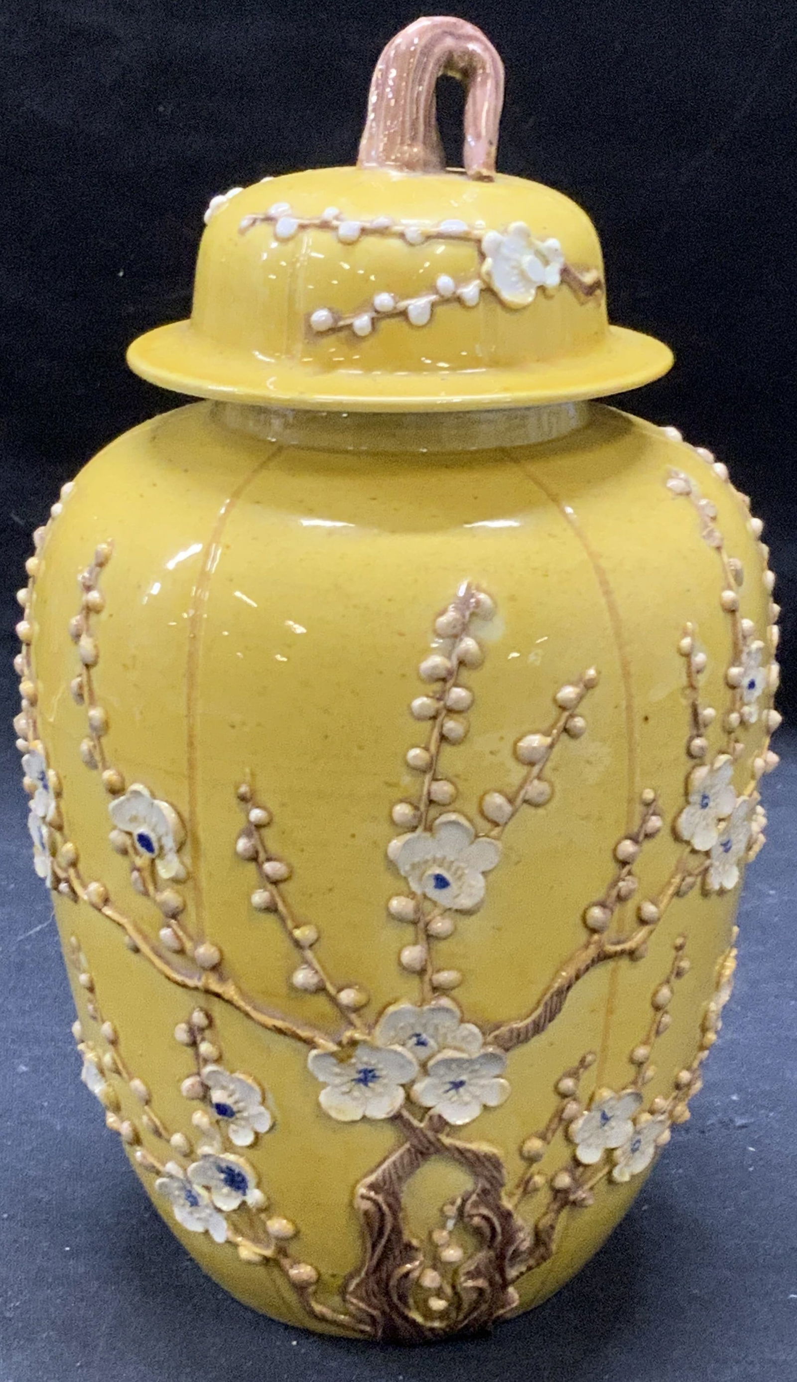 Chinese Ceramic Floral Squash Lidded Jar (1 of 6)