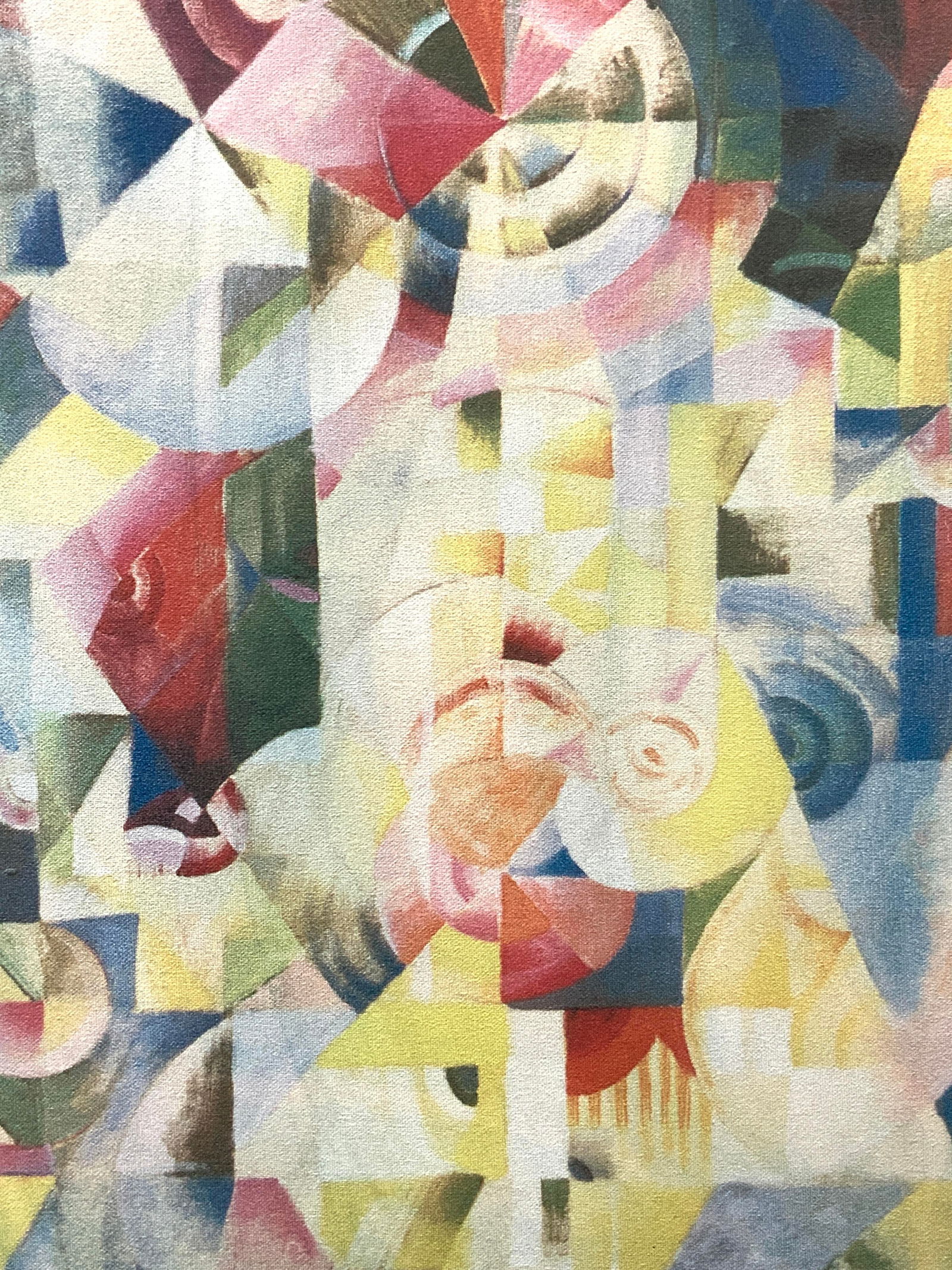 Paul Klee Style Color Blocking Litho On Fabric (1 of 7)