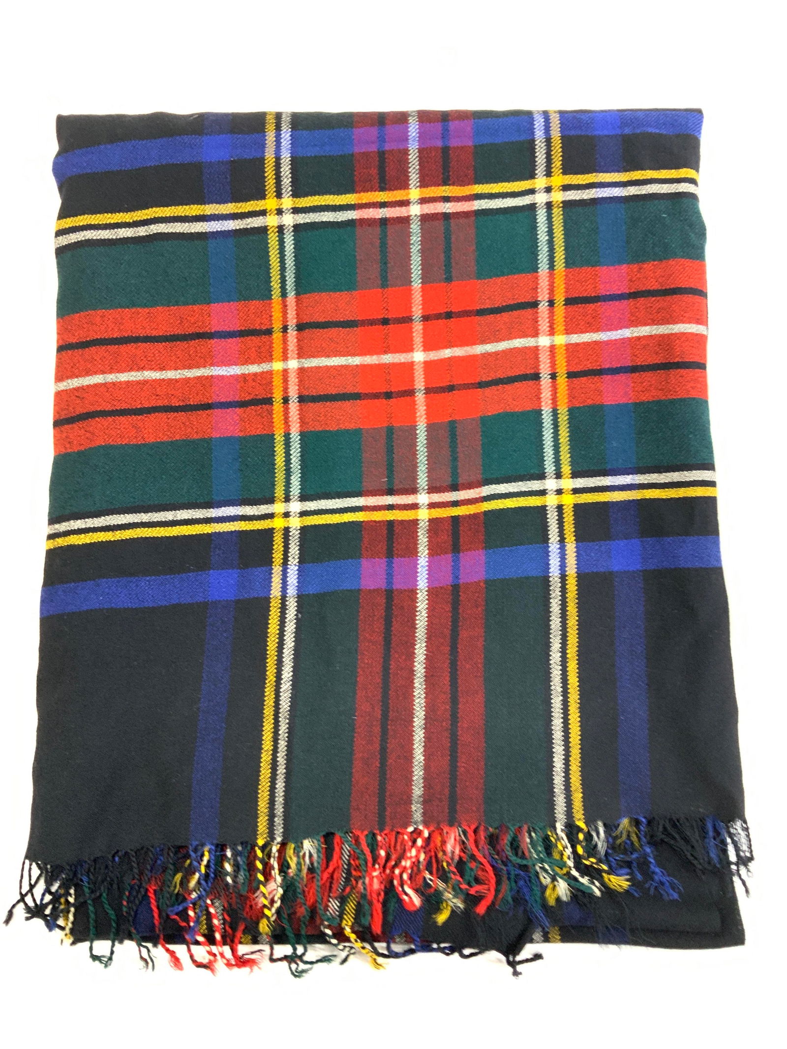 Multicolor Wool Tartan Throw Blanket (1 of 7)