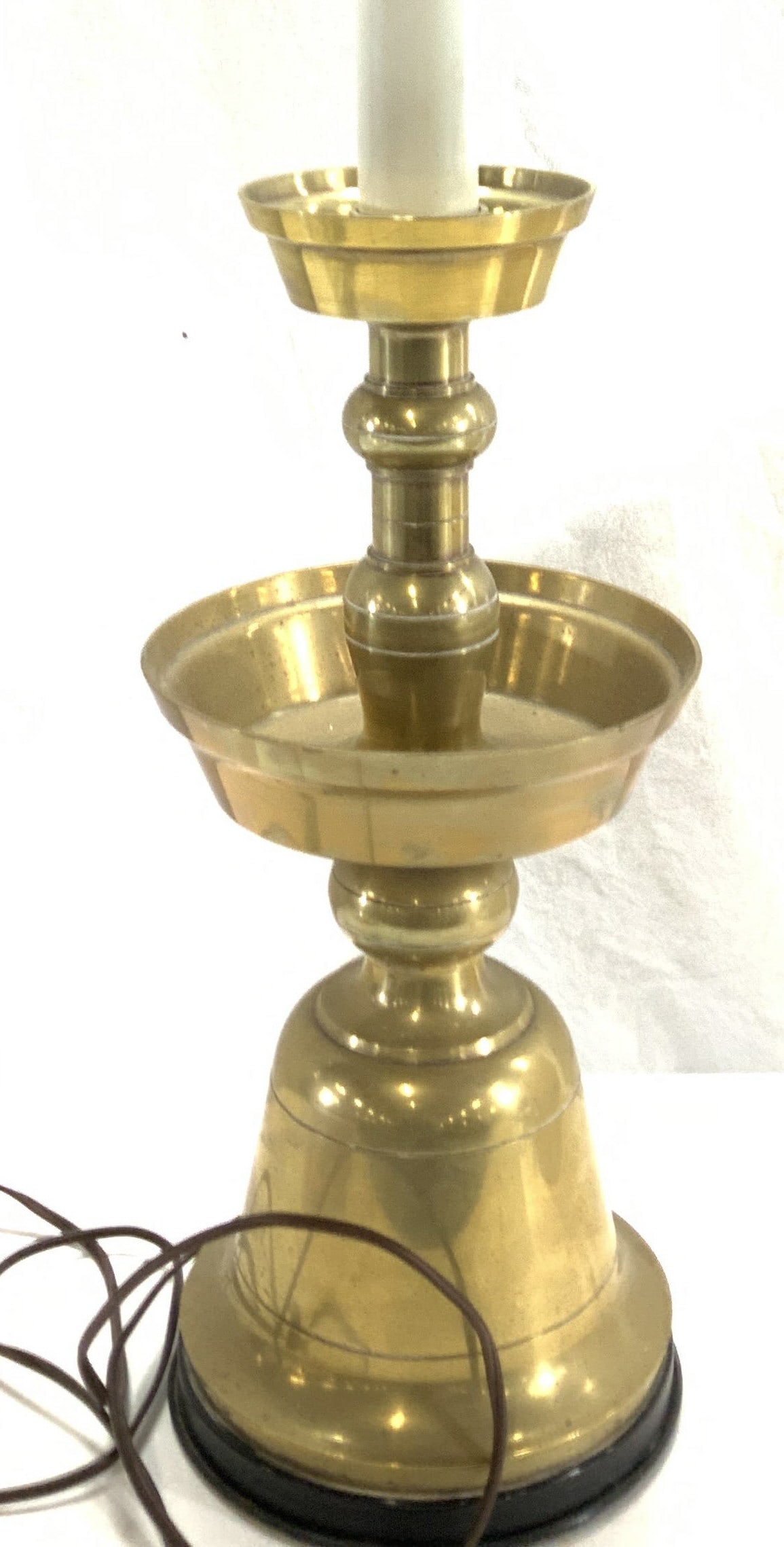 Vintage Brass Table Lamp w Shade (1 of 10)