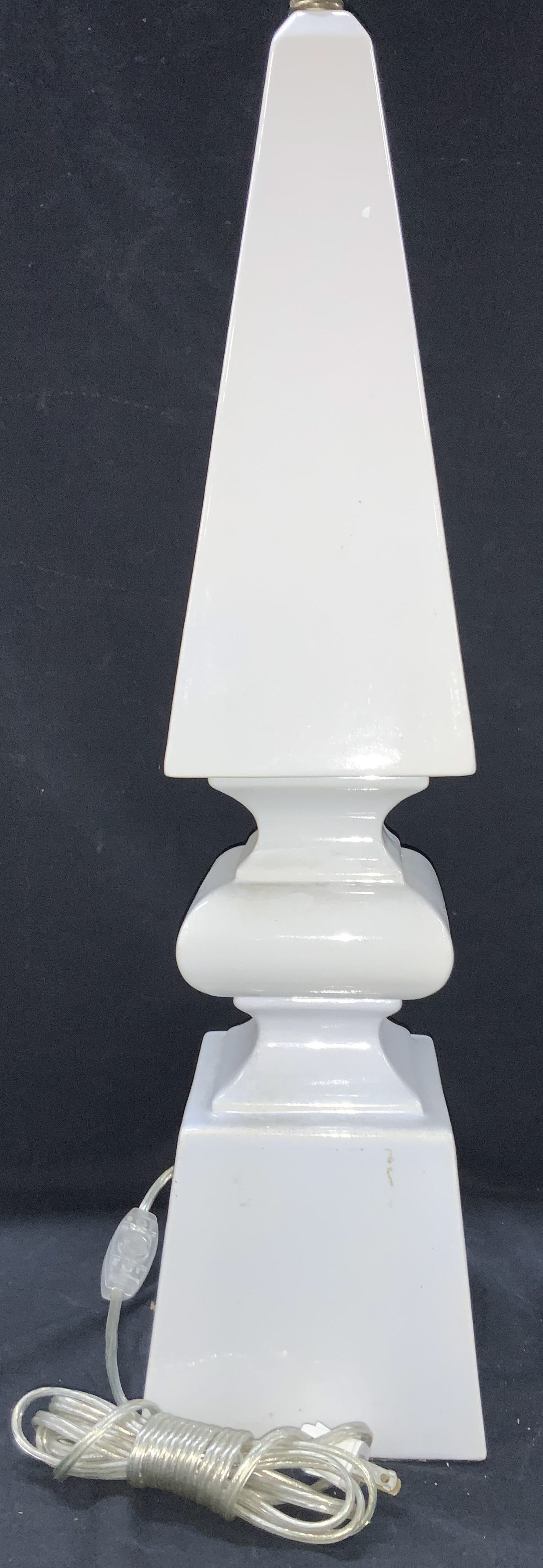 37.5 Inch Tall Ceramic Obelisk Style Lamp (1 of 7)