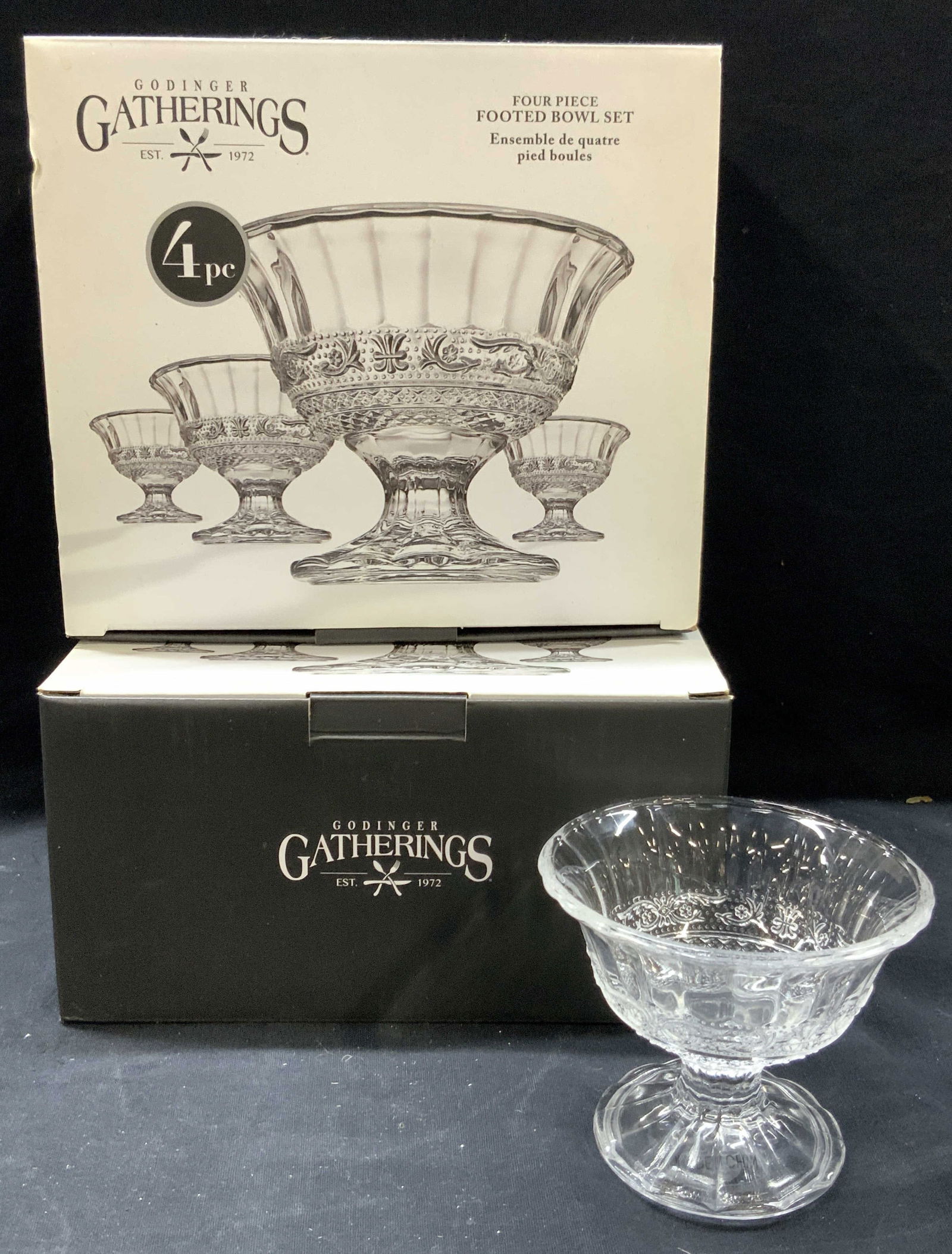 2 GODINGER Gatherings Footed Bowl Sets, NIB (1 of 7)