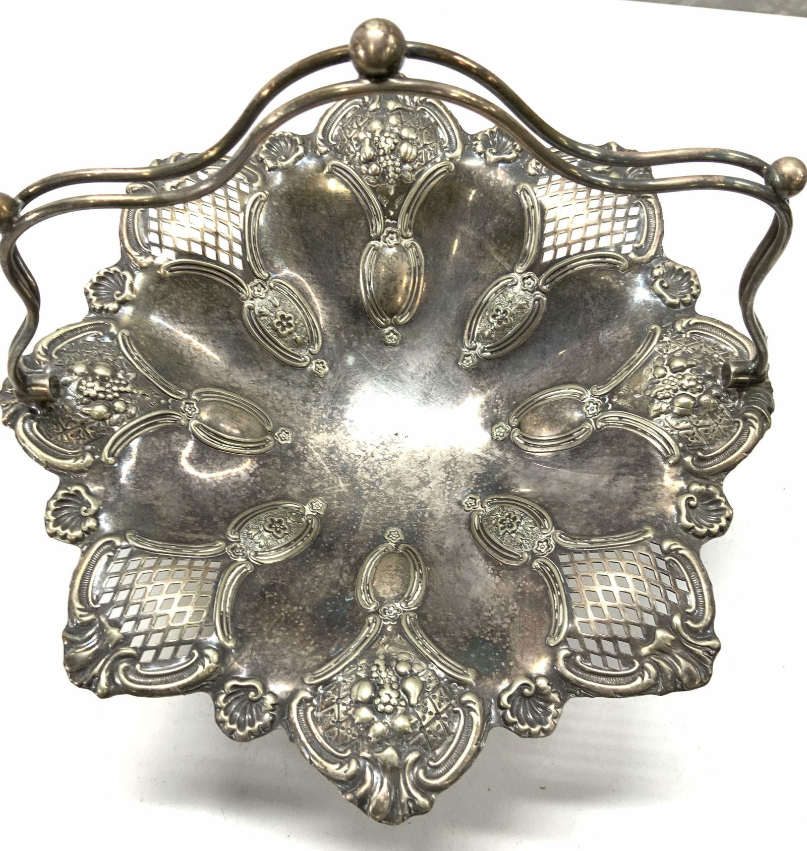 TW Fine Silver Plated Footed Tazza Basket, Antique (1 of 10)