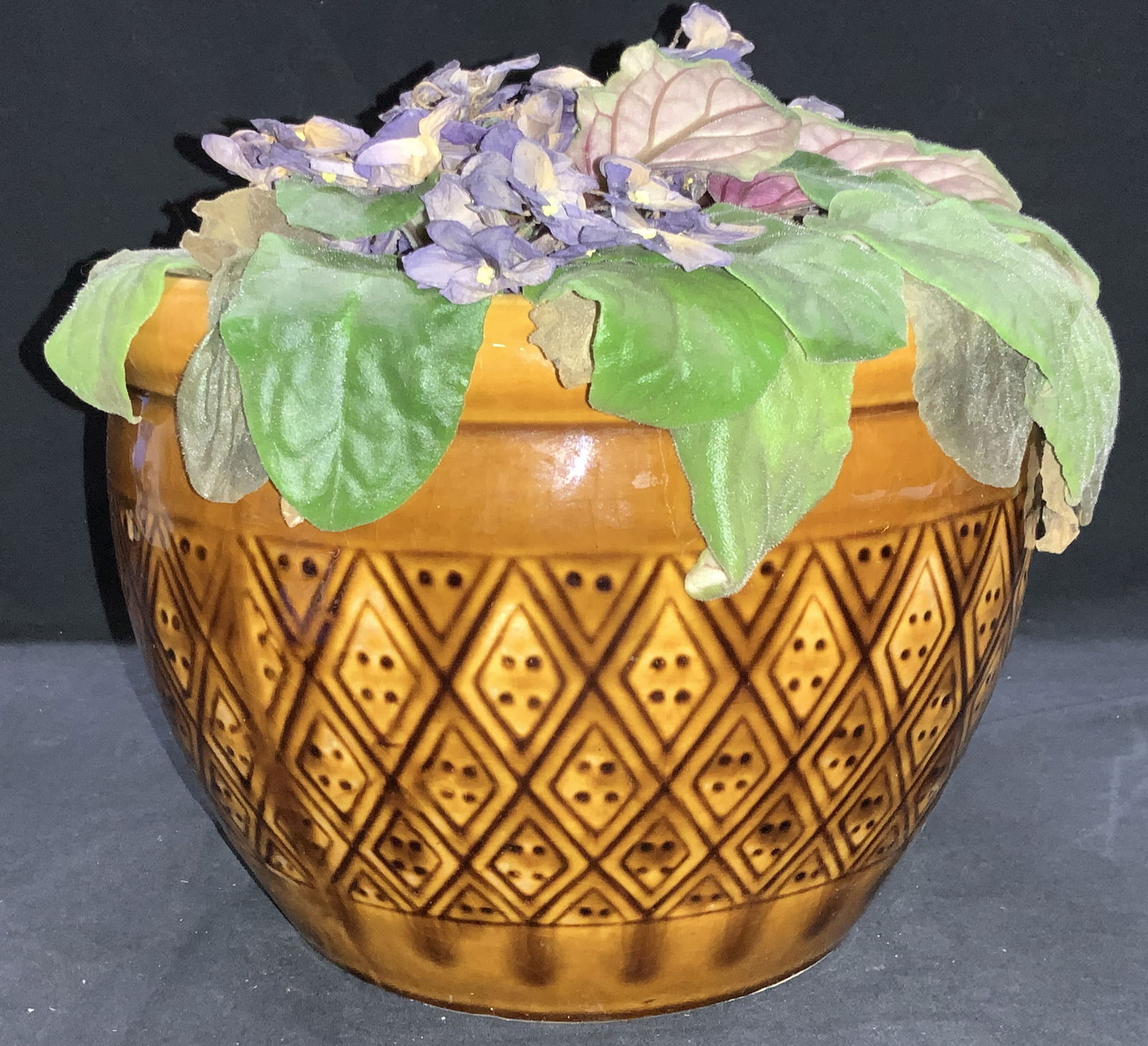 Copper Toned Ceramic Planter (1 of 6)