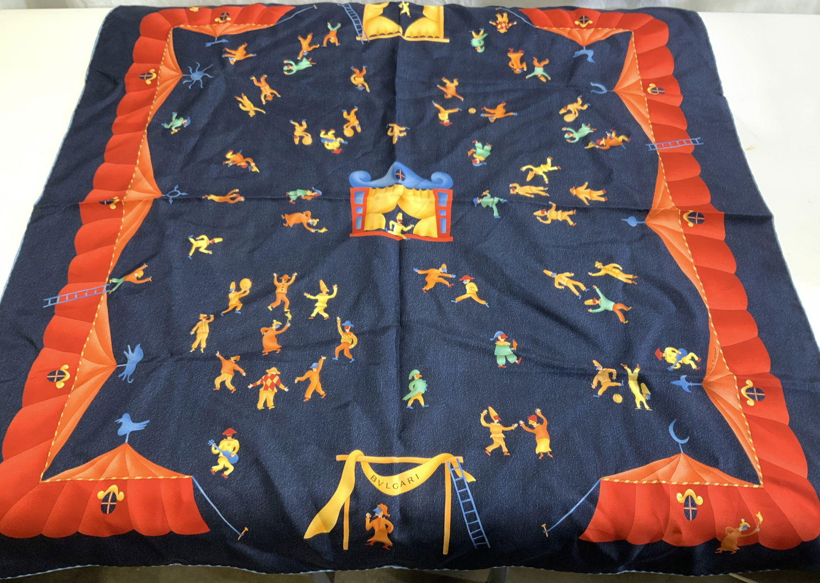 BVLGARI Hand Rolled Silk Circus Scarf, Italy (1 of 8)