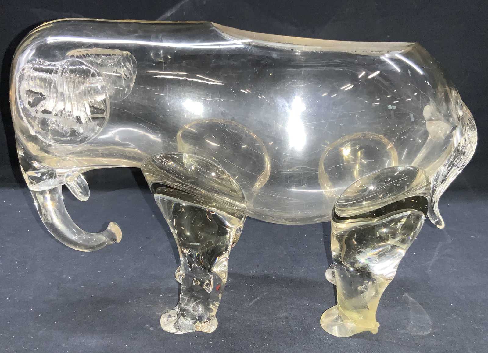 Hand Blown Art Glass Elephant Vessel, Czech (1 of 9)