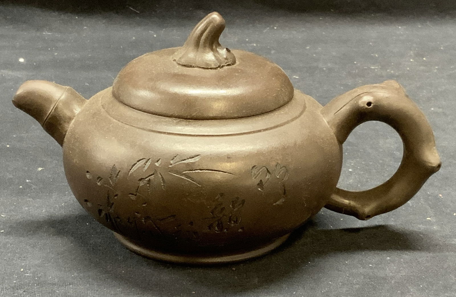Stamped Chinese Yixing Pottery Zisha Teapot (1 of 6)