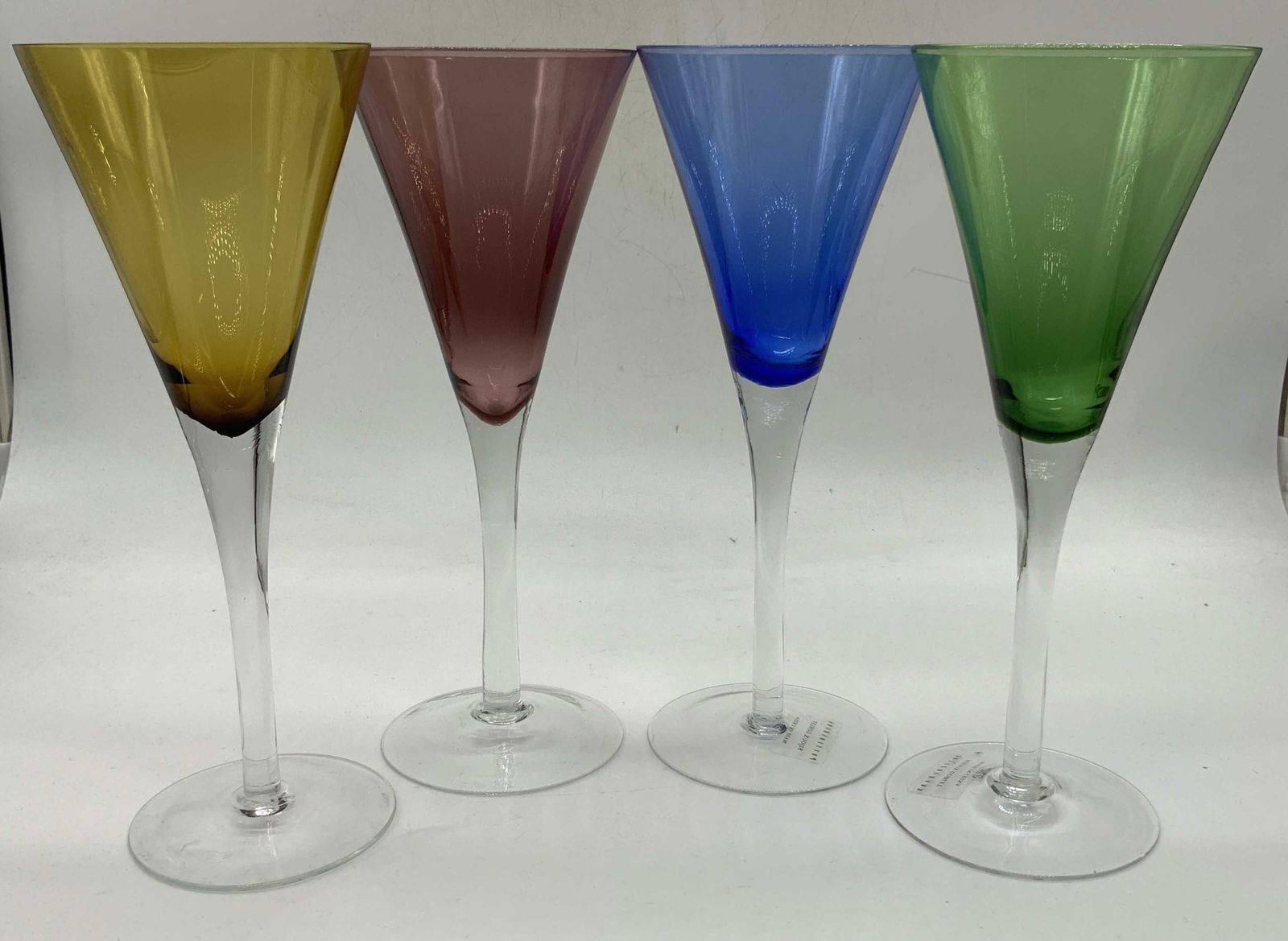 Set 4 Colored Glass Stemware (1 of 8)