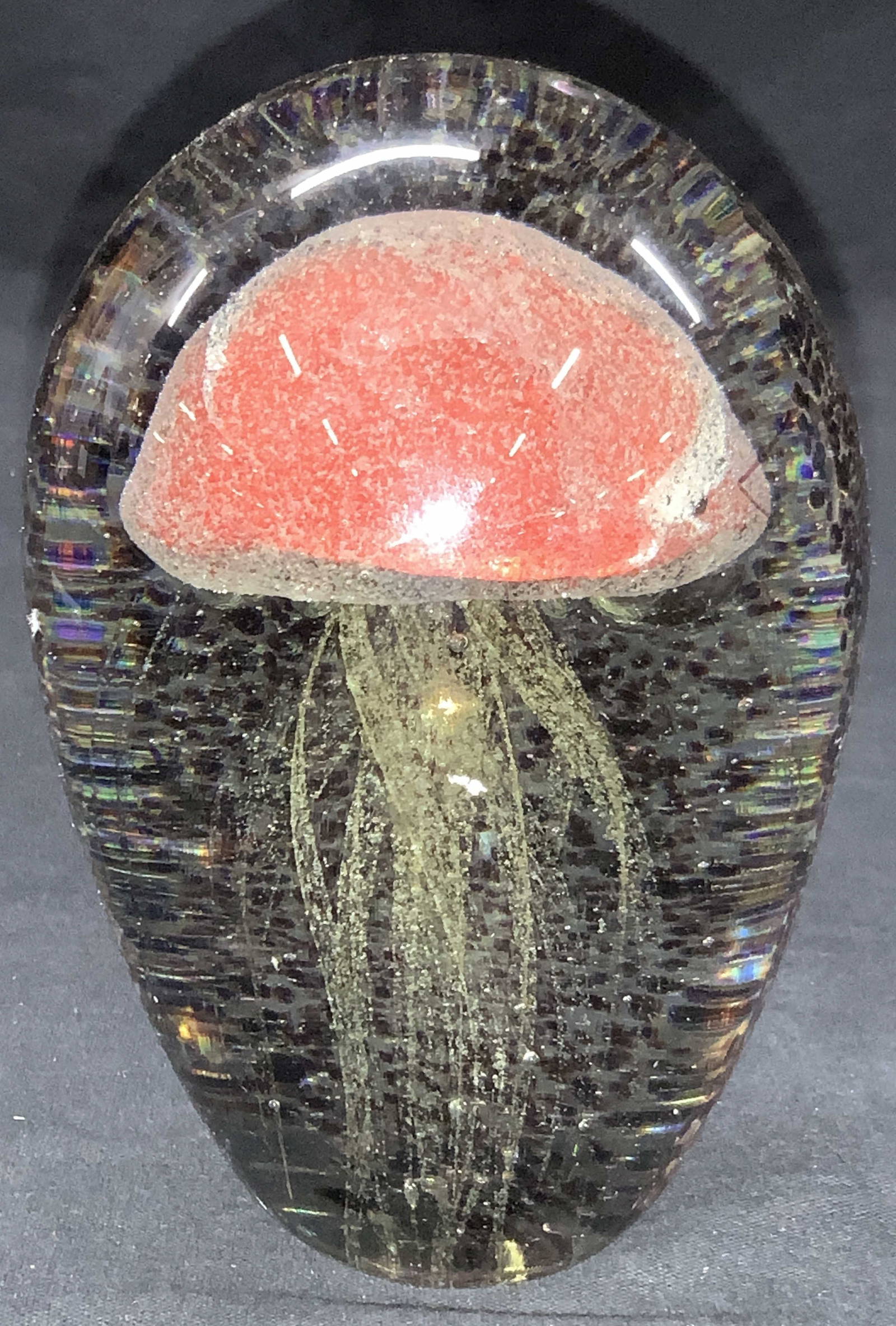 Hand Blown Art Glass Jelly Fish Paperweight Auction