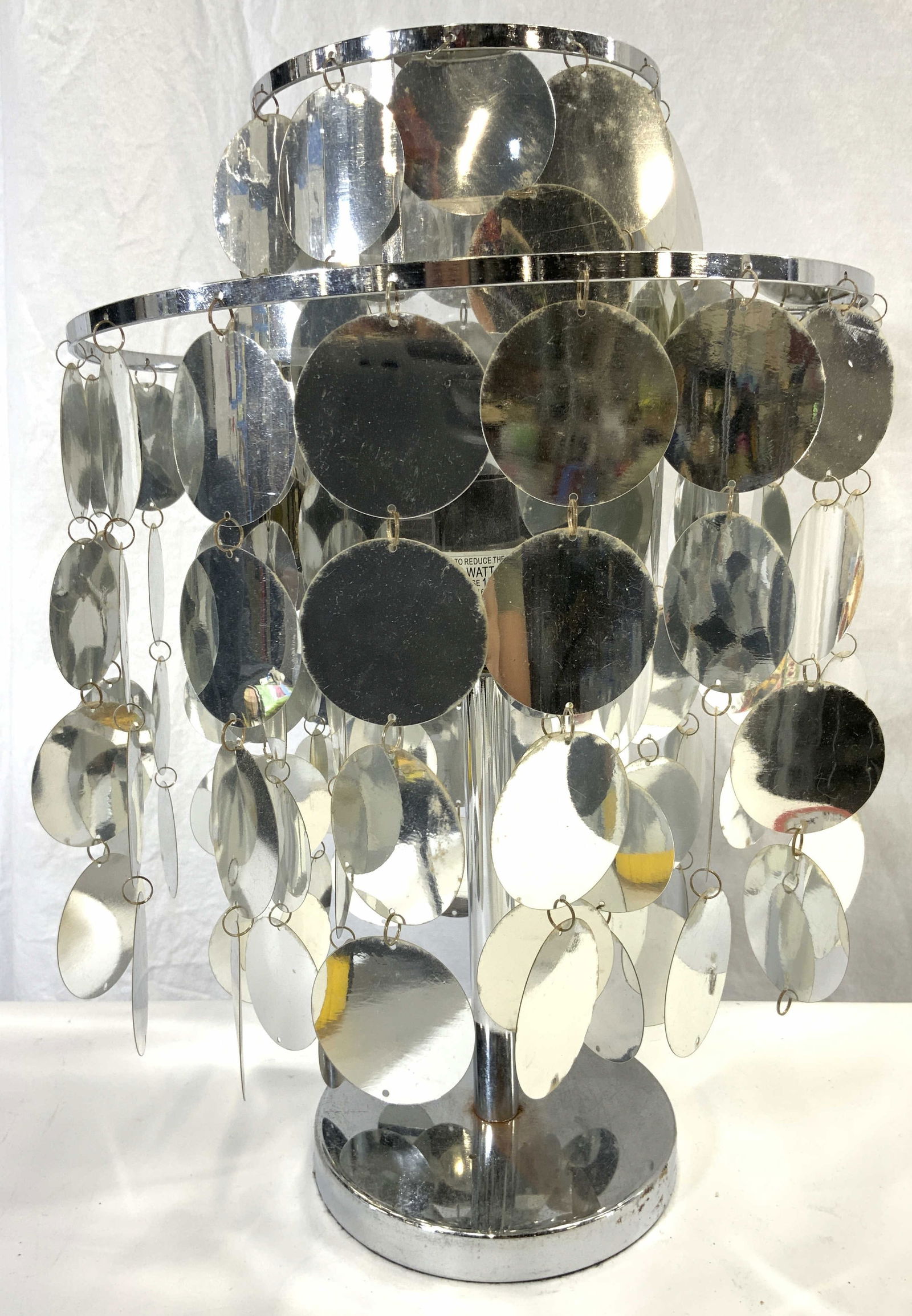 Dangling Reflective Disk Art Deco Style Lamp (1 of 6)