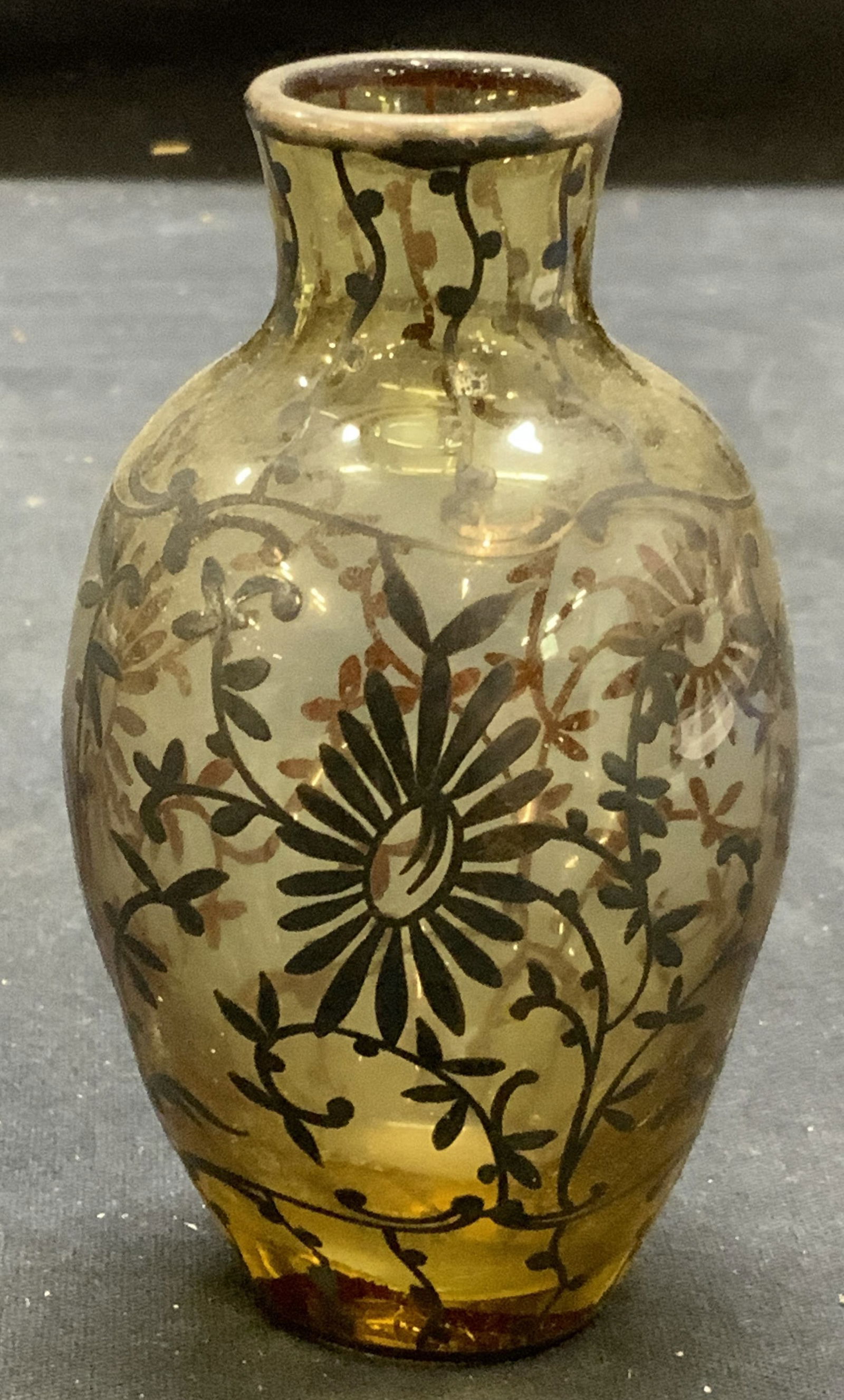 Amber Glass & Silver Overlay Bud Vase (1 of 6)