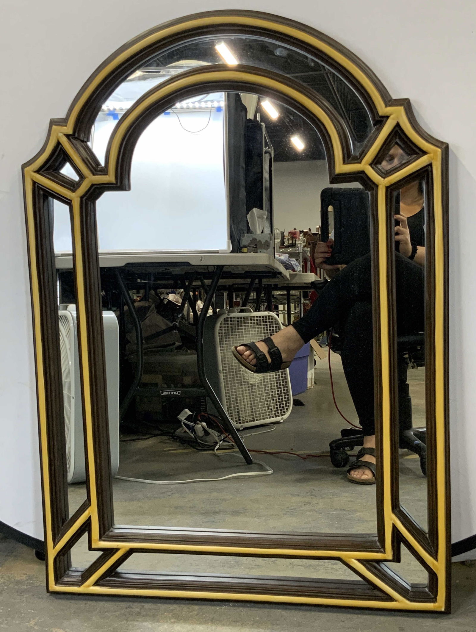 Vintage Wood Frame Wall Mirror (1 of 6)