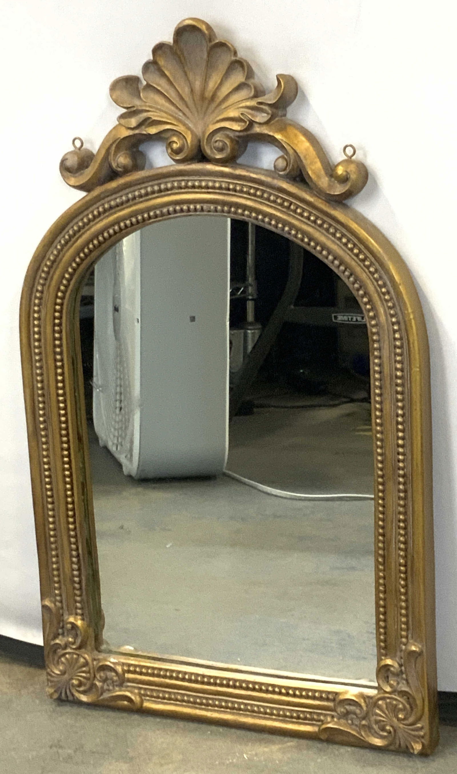 Vintage Clam Shell Motif Gold Tone Vanity Mirror (1 of 12)