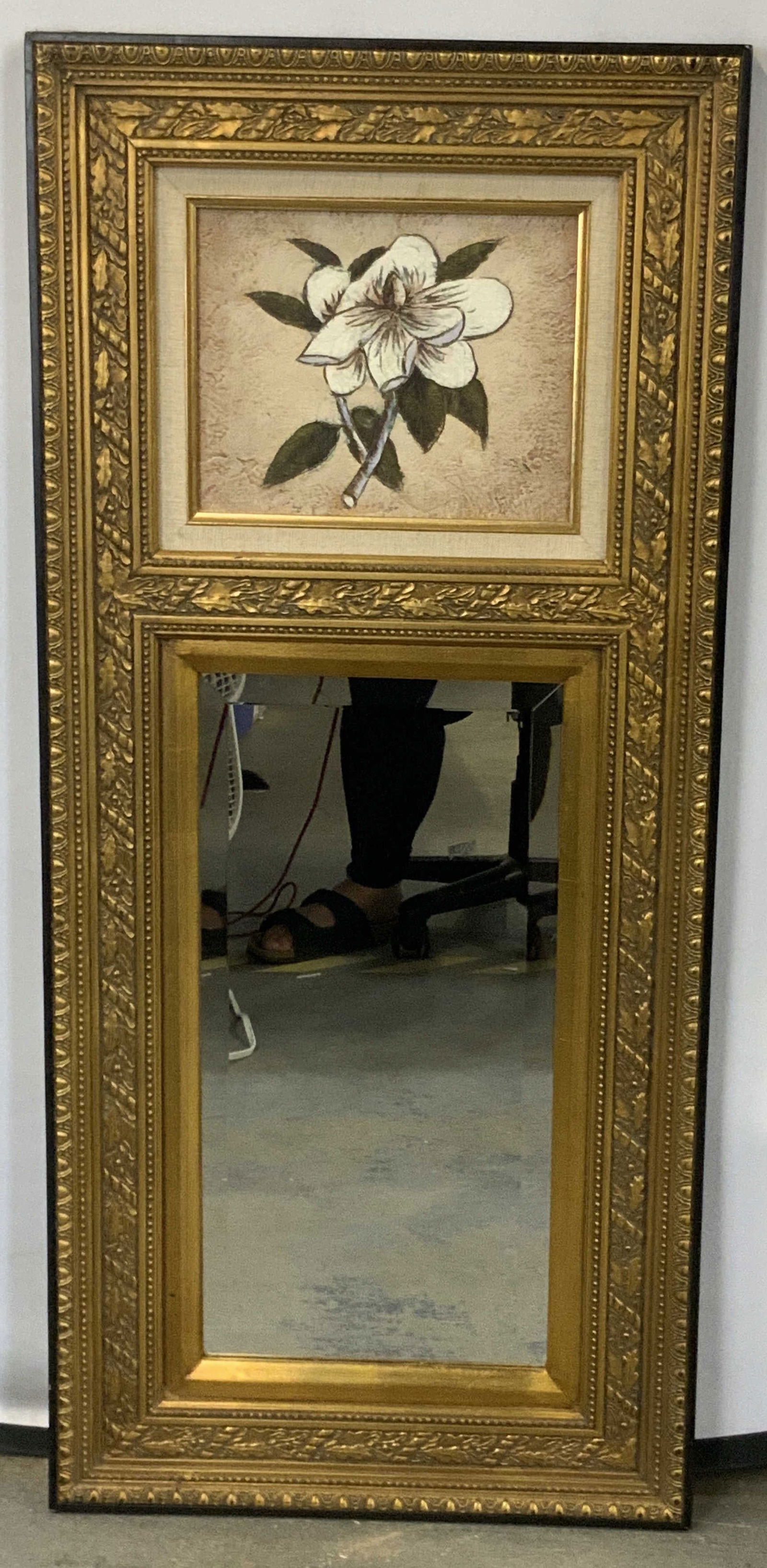 Vintage Hand Painted Floral Rectangular Mirror (1 of 12)