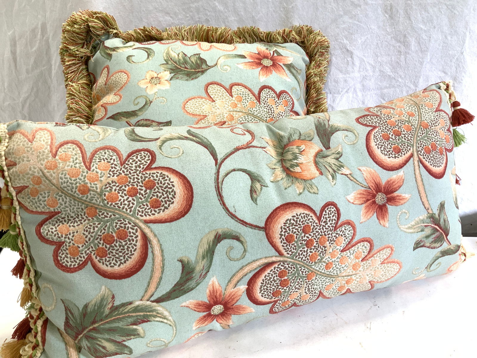 Pair Custom Made Floral Pillows (1 of 7)