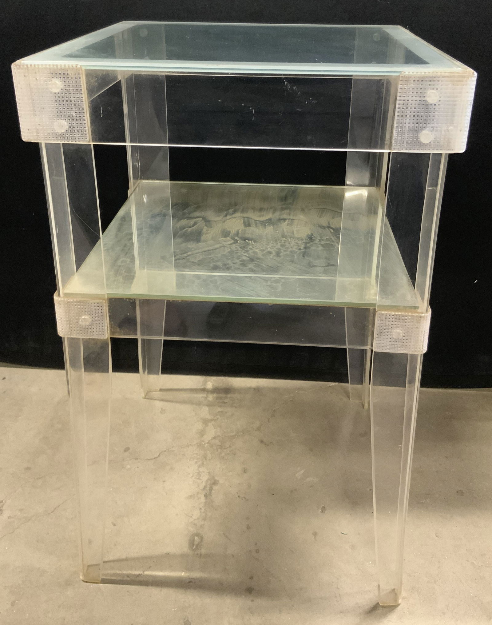 Vintage Glass Topped Acrylic Side Table (1 of 12)